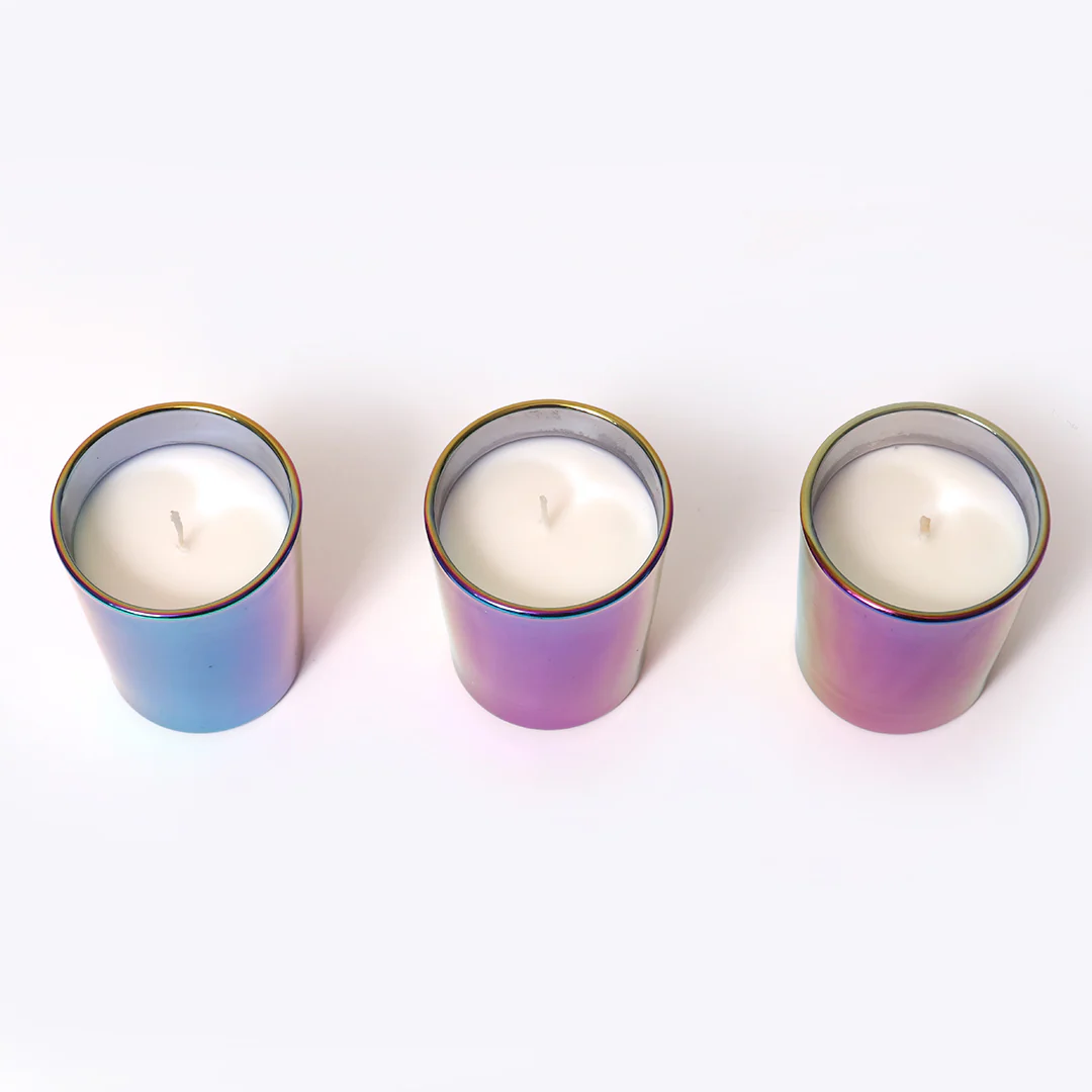 Anagha Iridescent Shot Glass Candle - Pack of 3 - Image 3