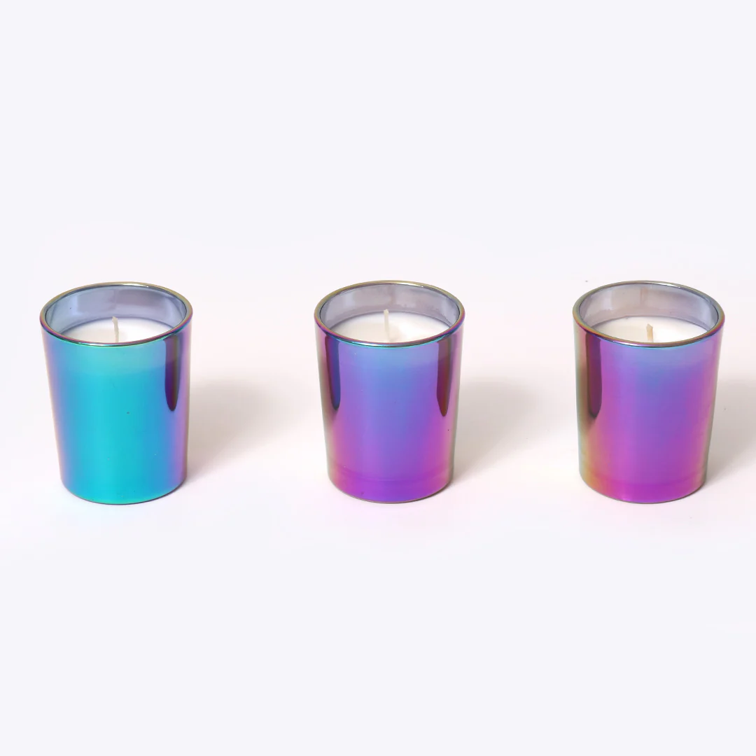 Anagha Iridescent Shot Glass Candle - Pack of 3 - Image 5