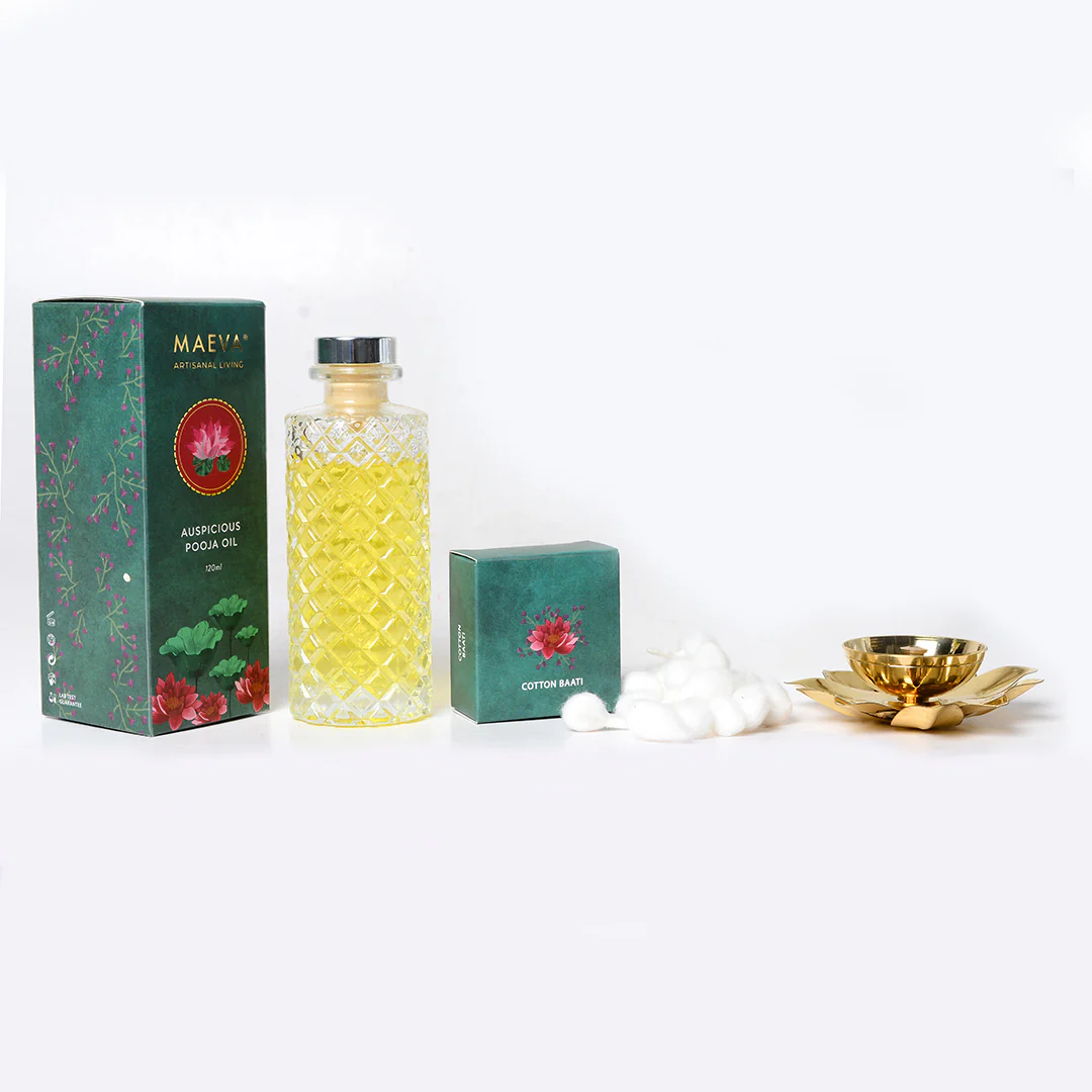 Anagha Pooja Oil & Diya Set - Image 3