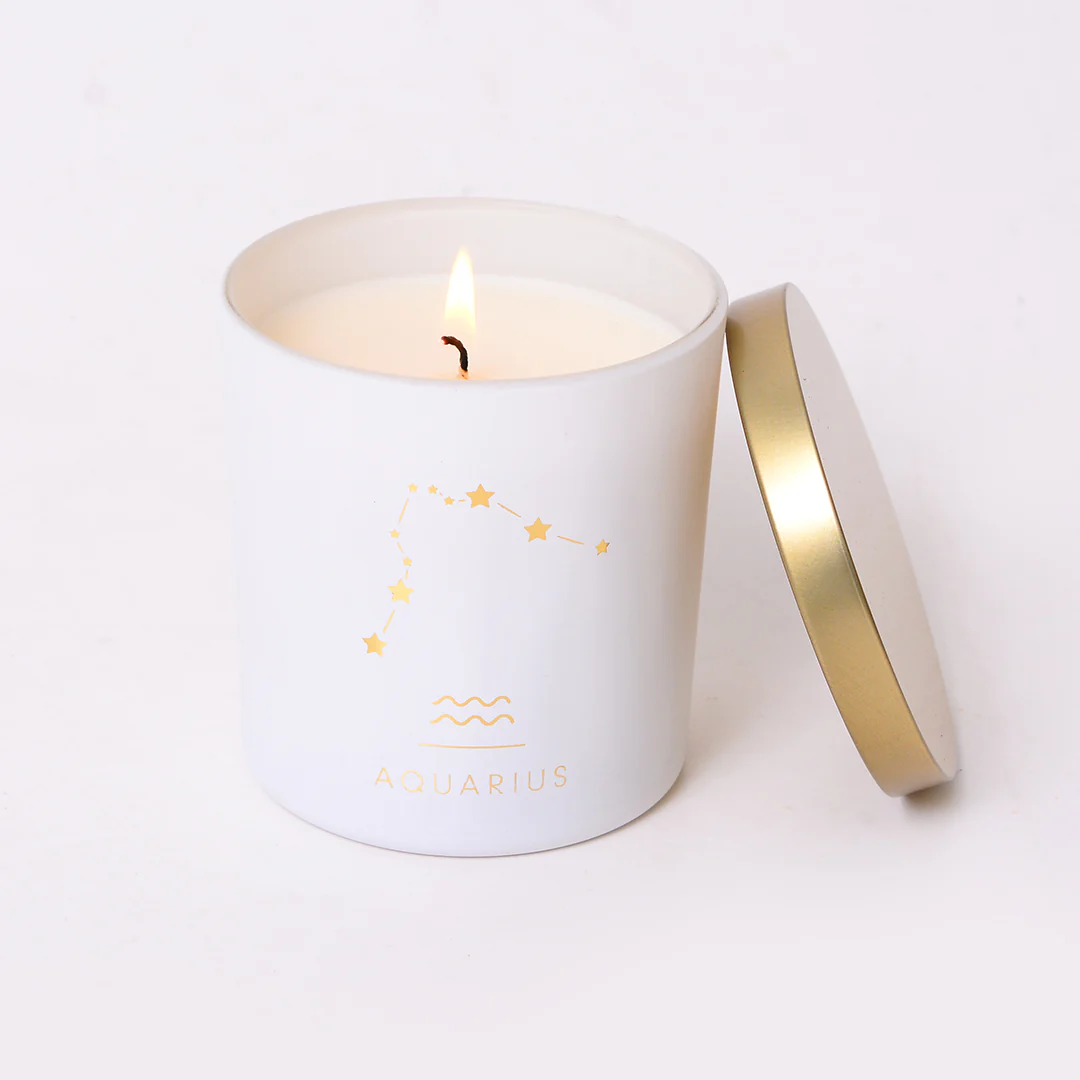 Aquarius Zodiac Scented Jar Candle - Image 3