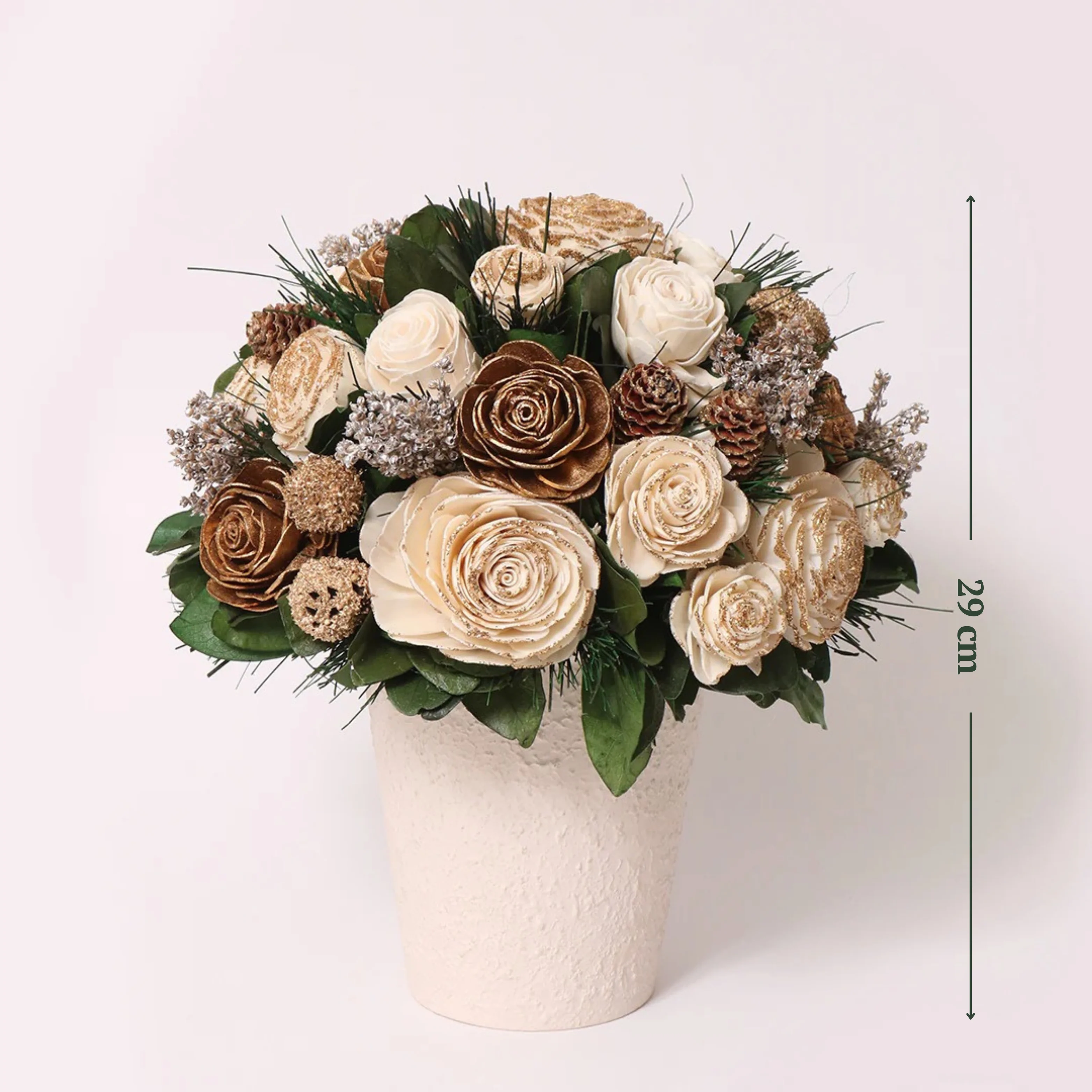 Beige & Gold Flower Pot - Image 4