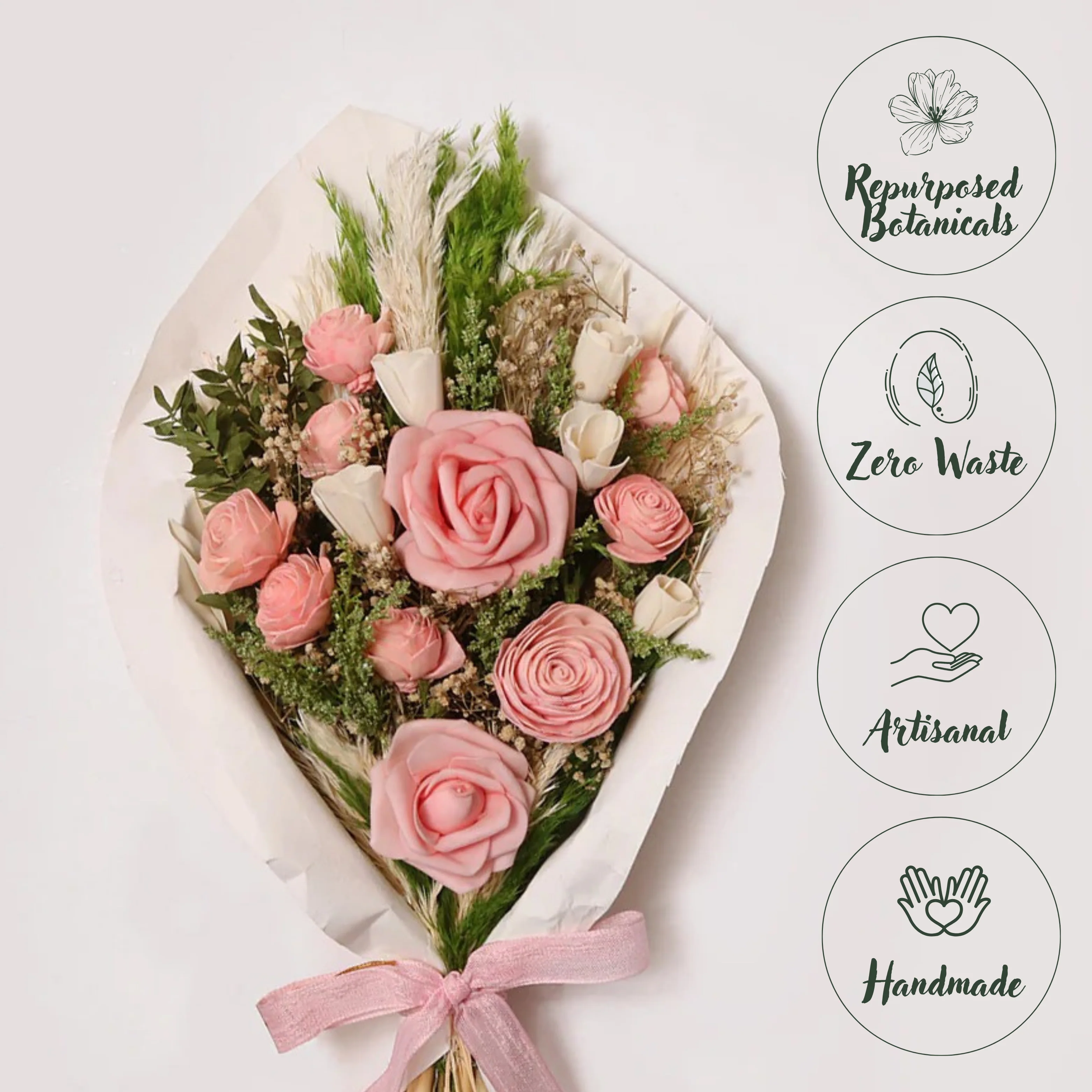 Blush Rush Dried Flower Bouquet - Image 2