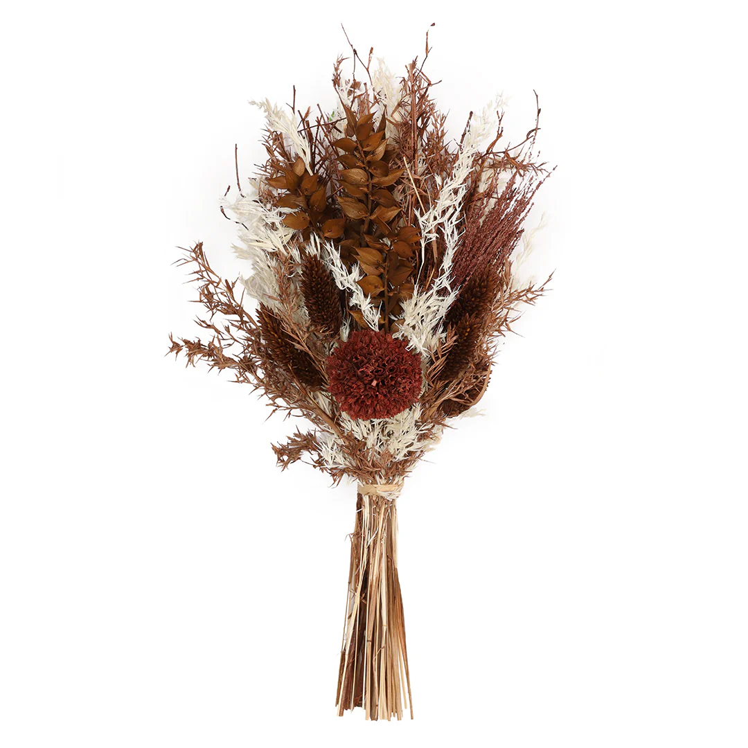Walnut Bliss Ceramic Vase with Flowers - Image 4