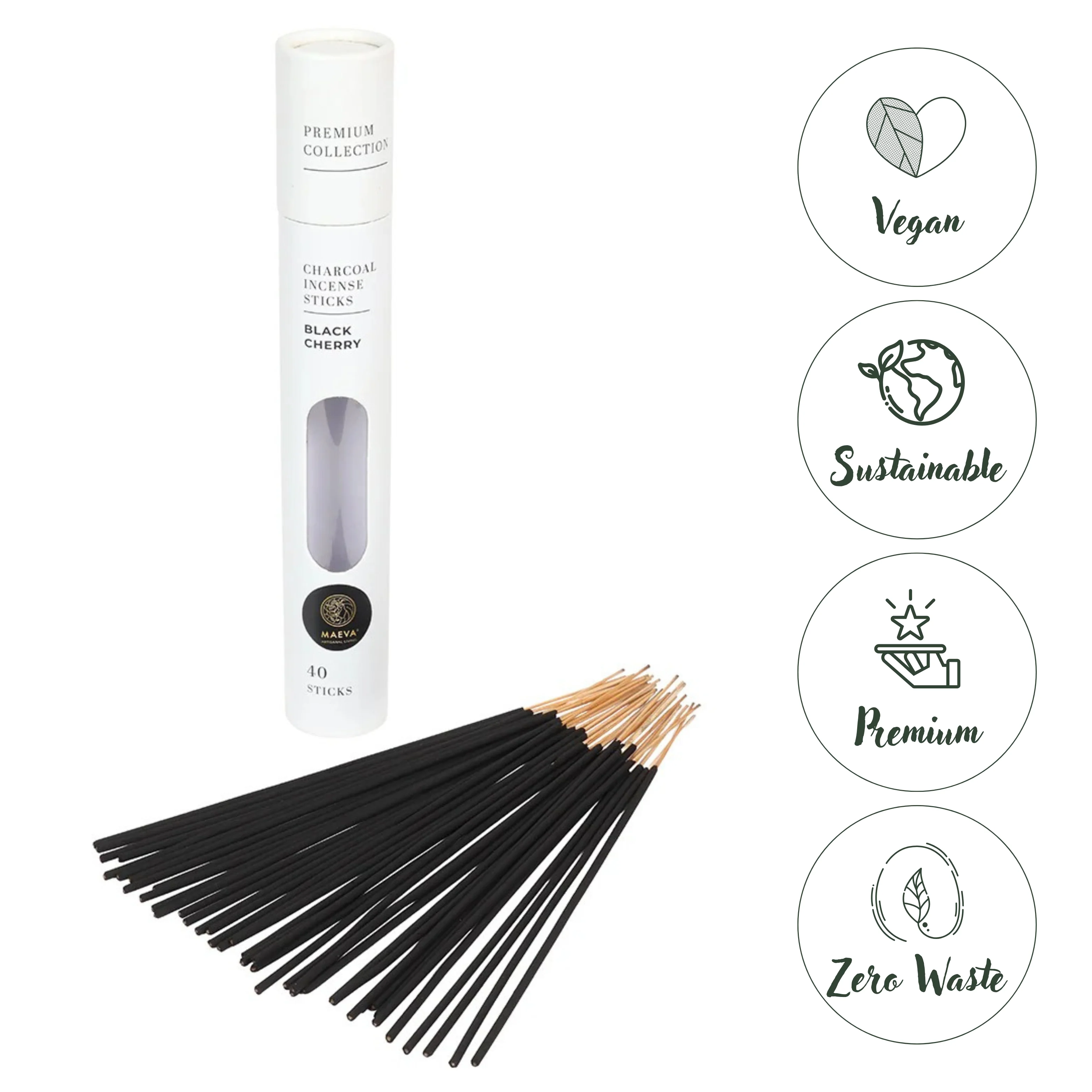 Black Cherry Charcoal Incense Sticks - Image 3