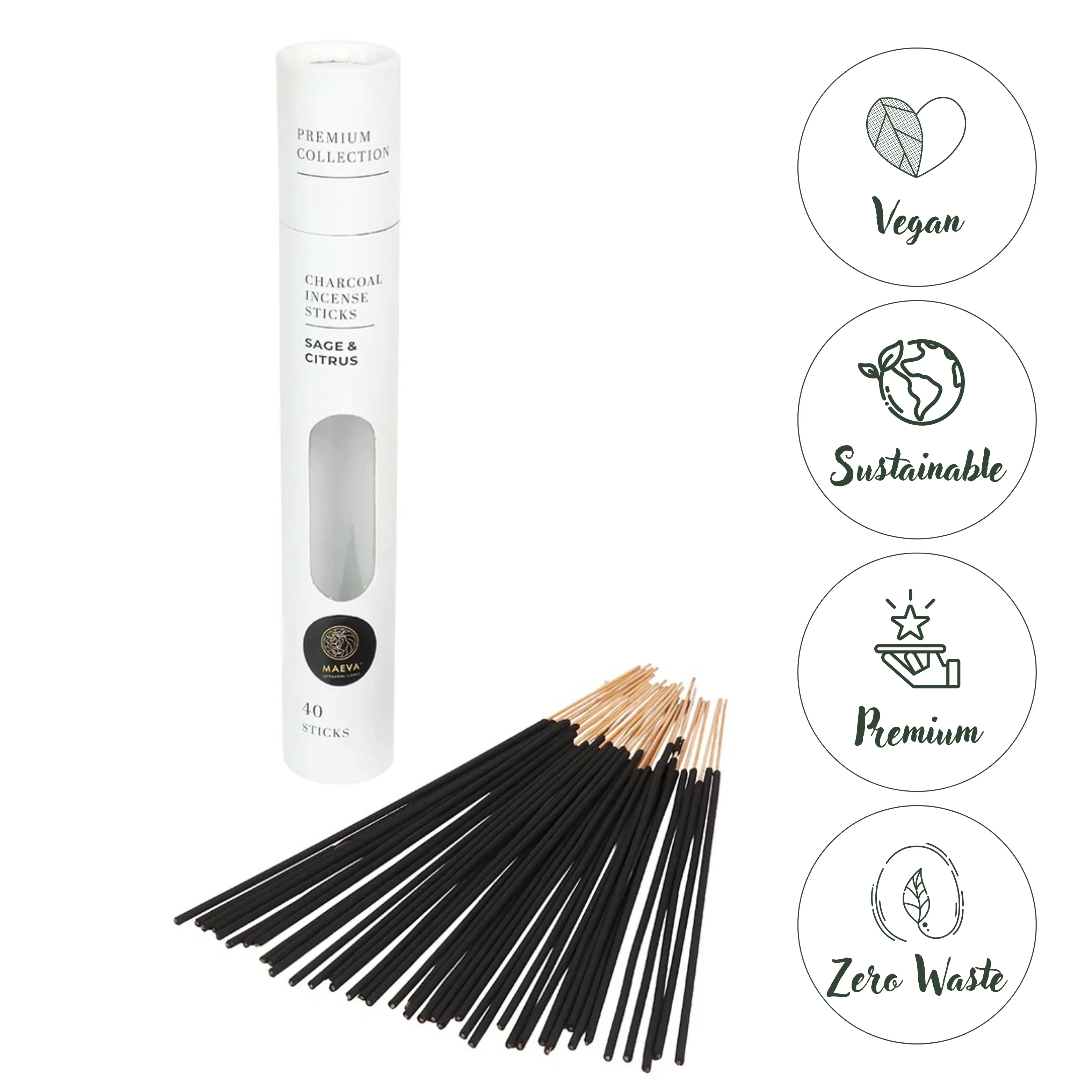 Sage & Citrus Charcoal Incense Sticks - Image 3