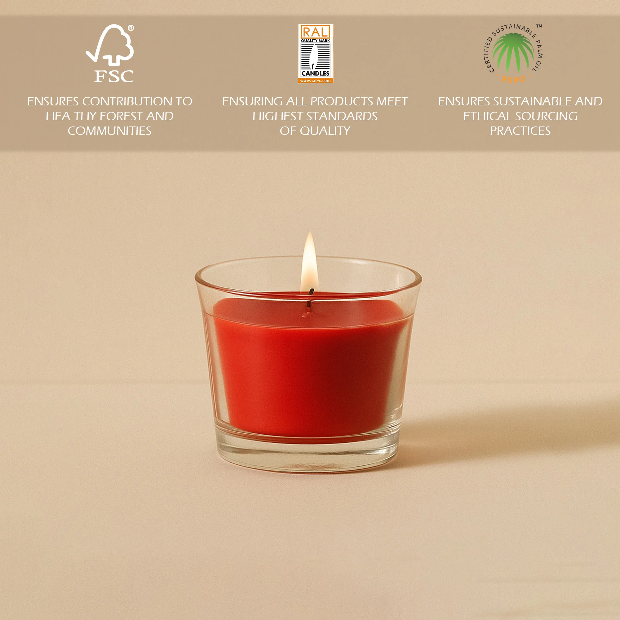 Christmas Flared Glass Candle - Image 3