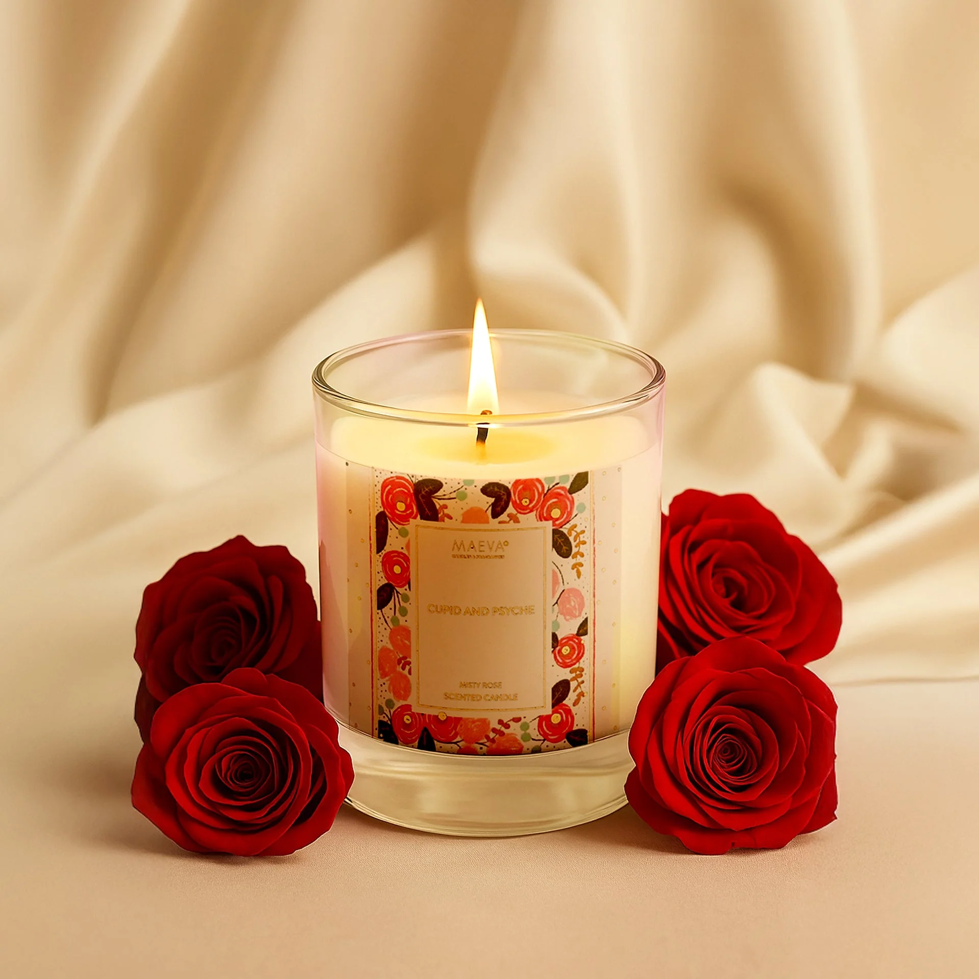Cupid & Psyche Iridescent Glass Candle