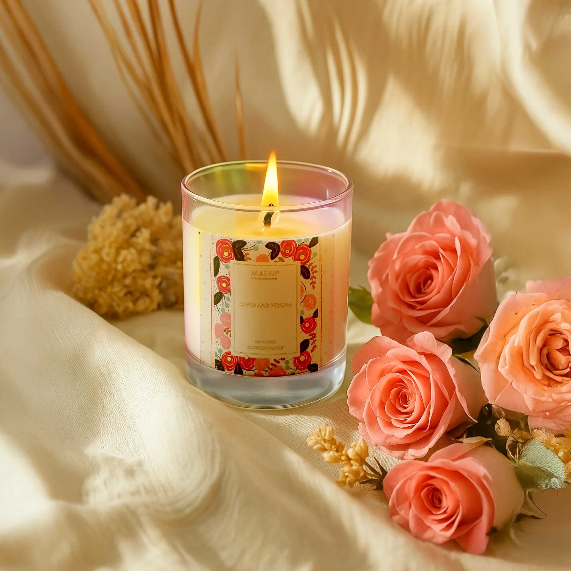 Cupid & Psyche Iridescent Glass Candle - Image 3