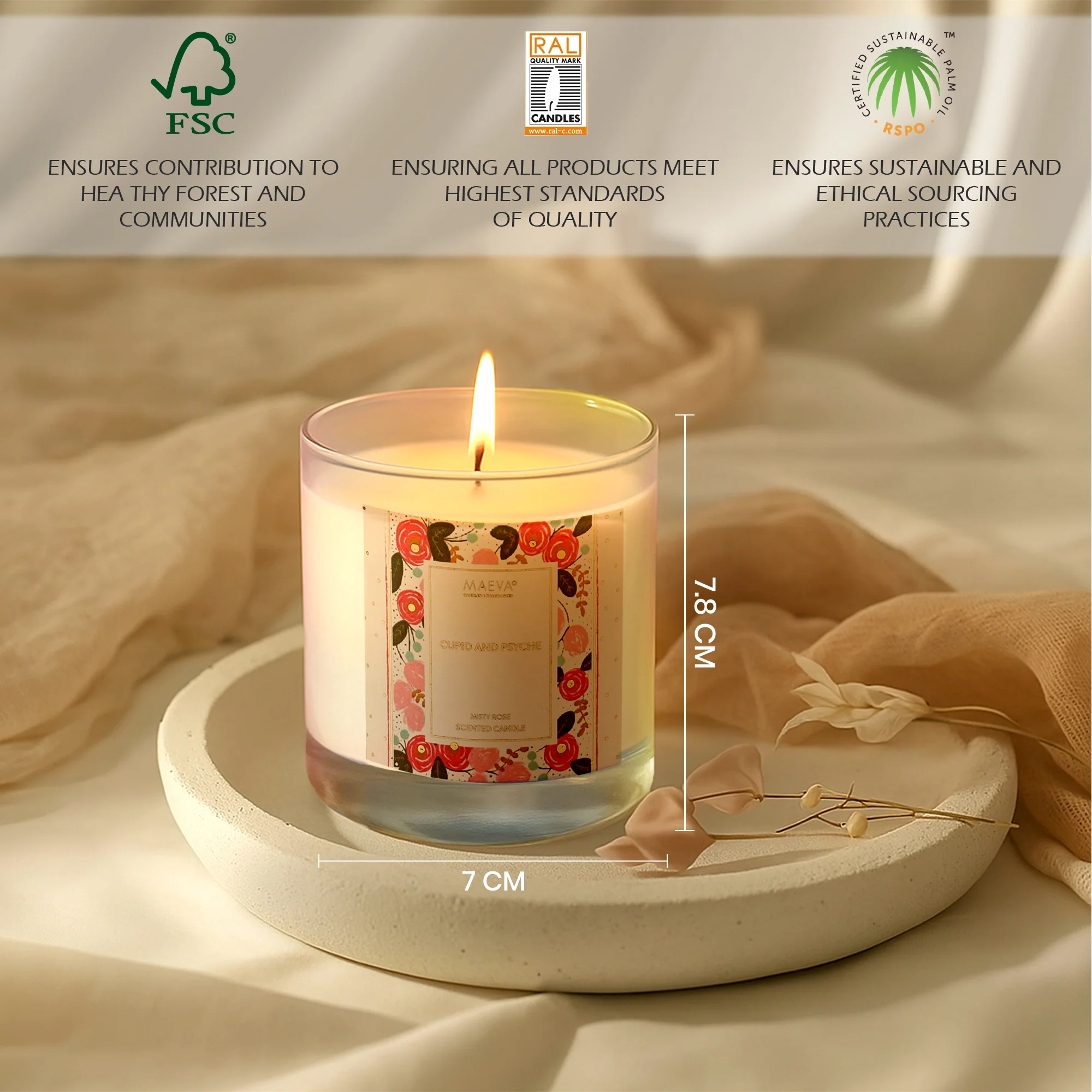 Cupid & Psyche Iridescent Glass Candle - Image 4