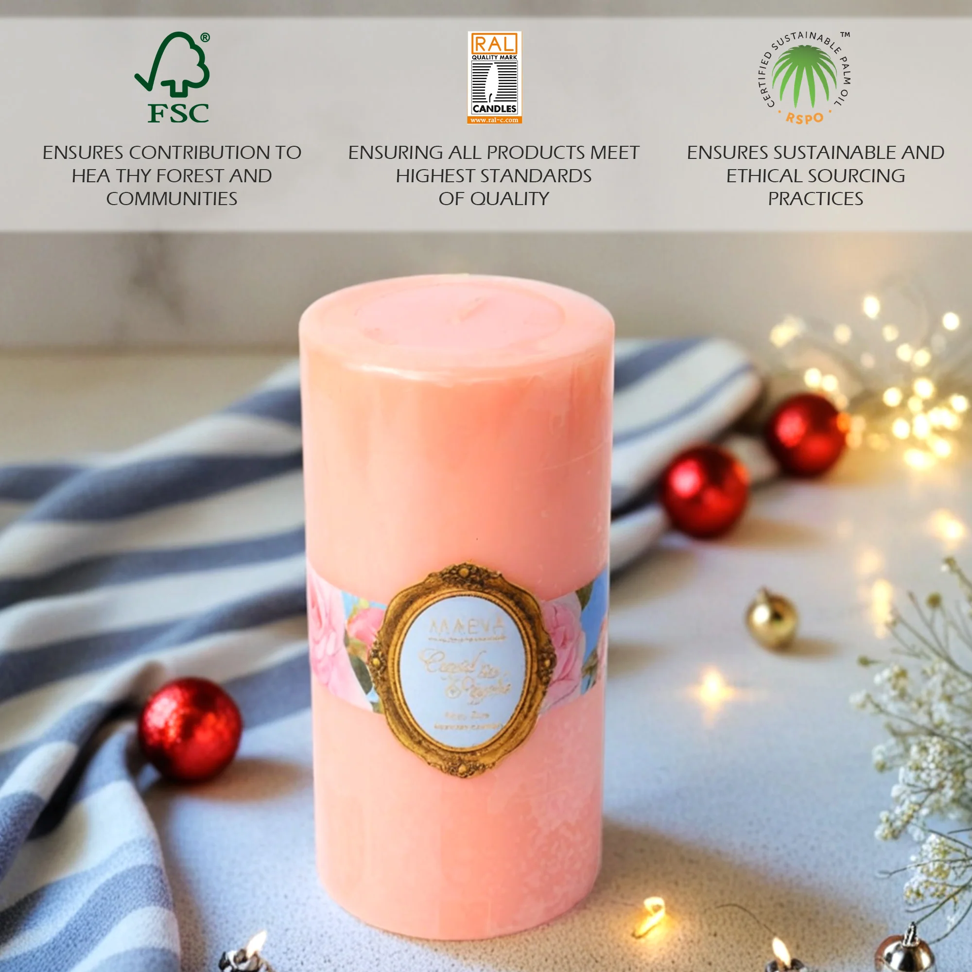 Cupid & Psyche Pillar Candle - L - Image 5