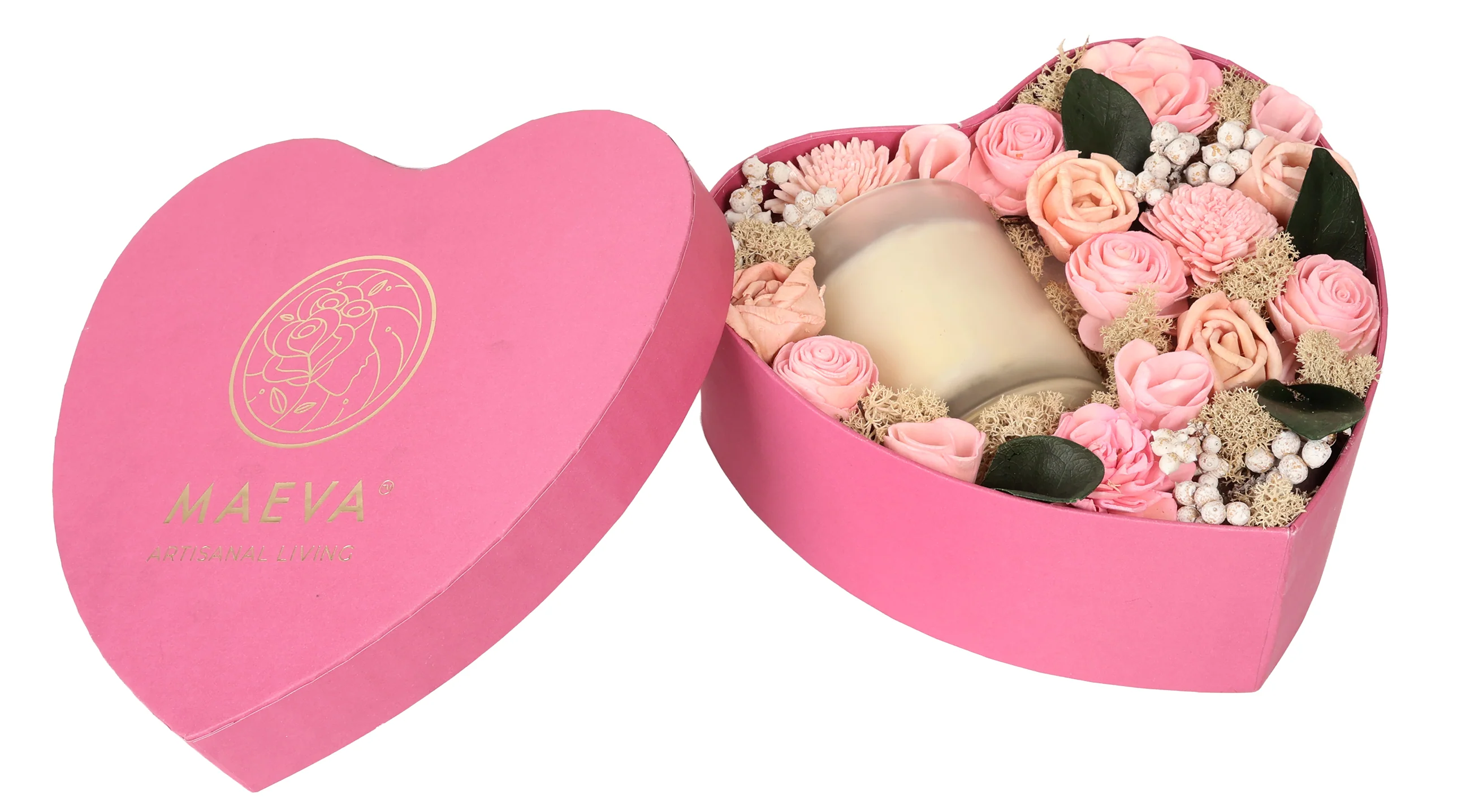 Cupid’s Bow Scented Heart Pink Candle - Image 2
