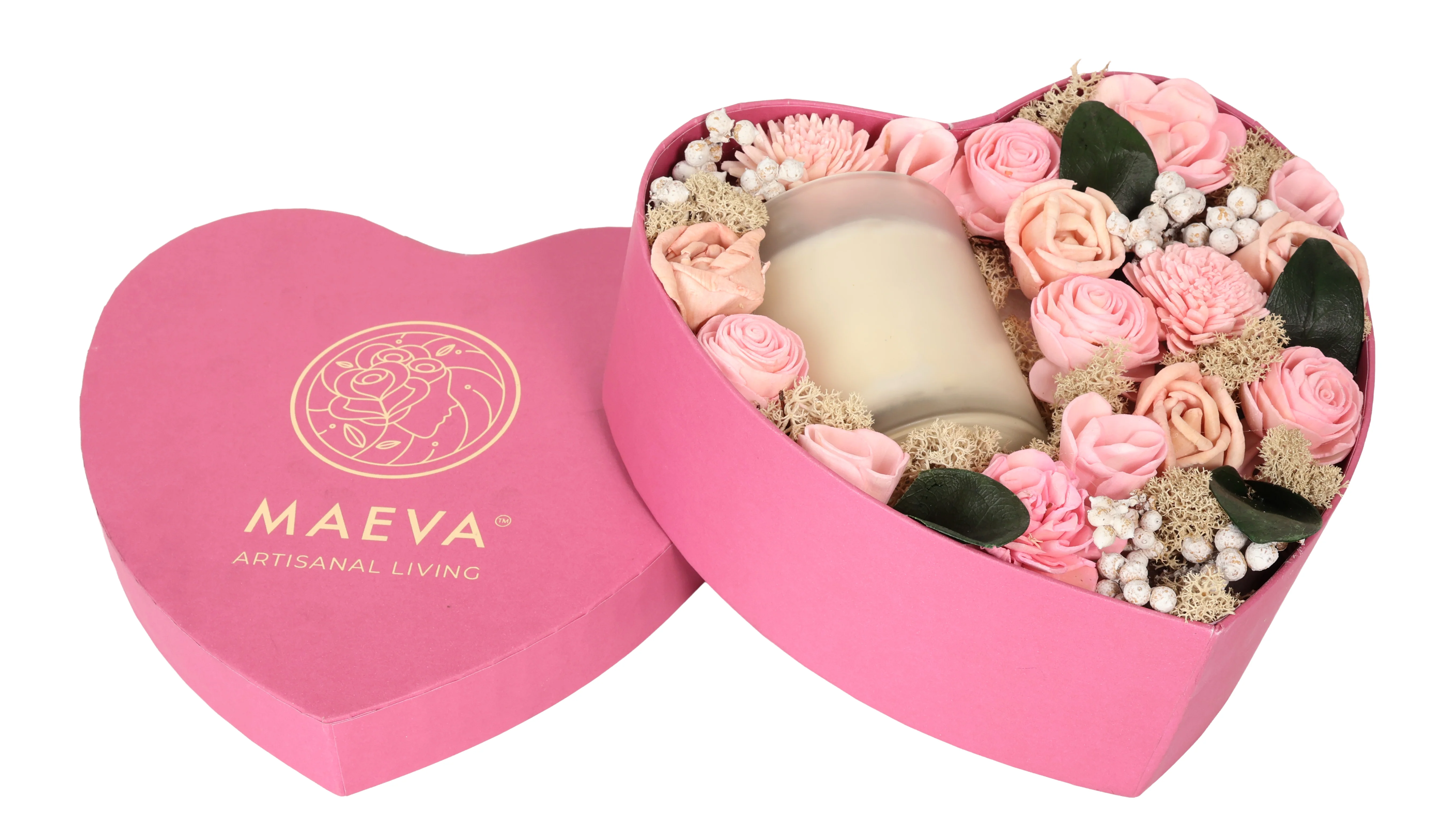 Cupid’s Bow Scented Heart Pink Candle - Image 3