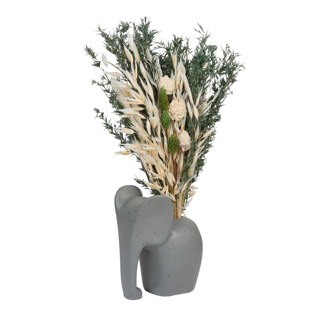 Elephant Vase with Flowers - Image 3