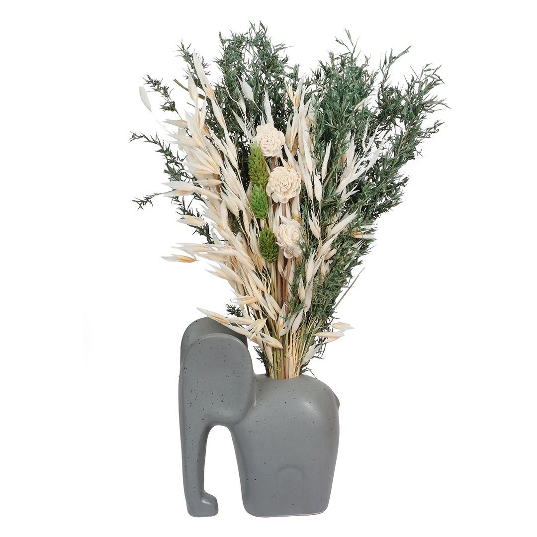 Elephant Vase with Flowers - Image 4