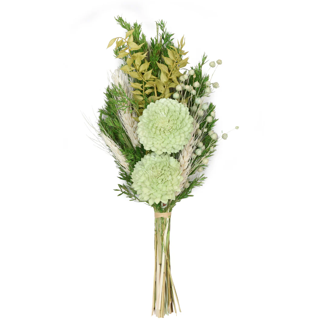 Emarald Embossed Vase with Flowers - Image 4
