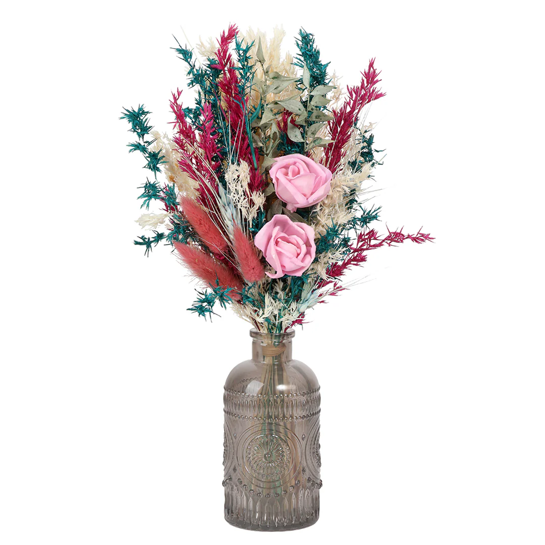 Grayscale Embossed Vase with Flowers - Image 4
