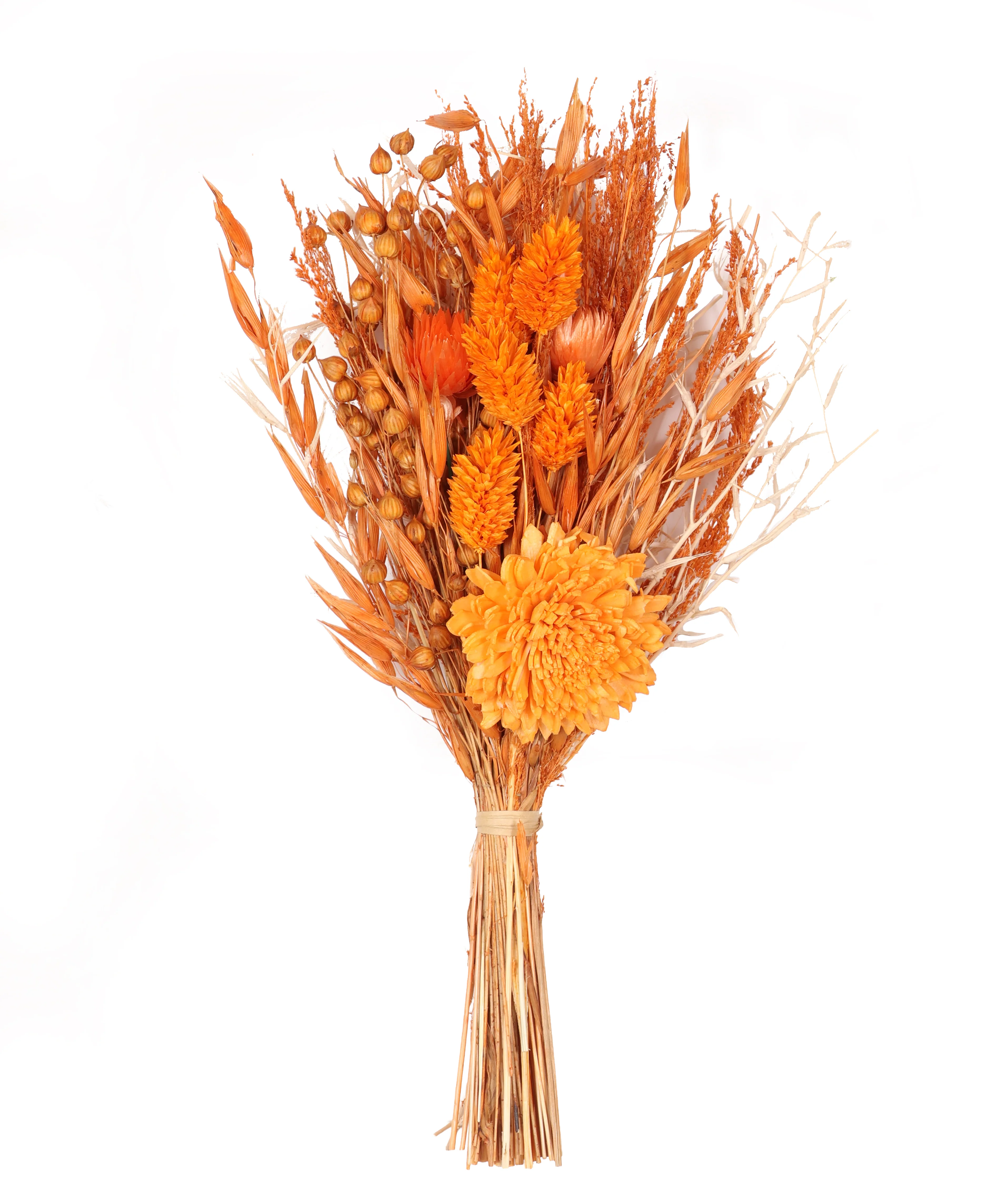 Tangerine Embossed Vase with Flowers - Image 4