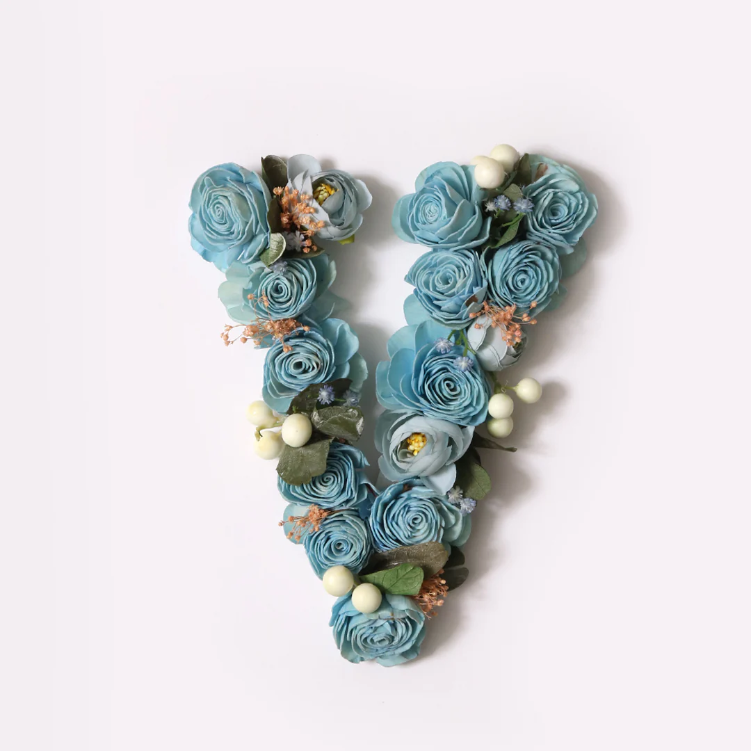 Blue Floral Alphabets - Image 46