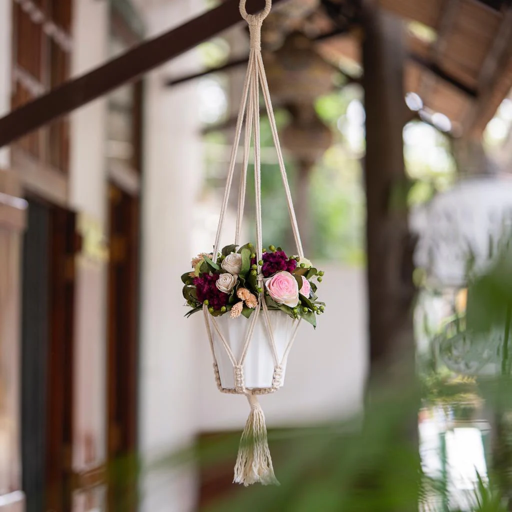Rustic Blooms Hanging Pot Decor