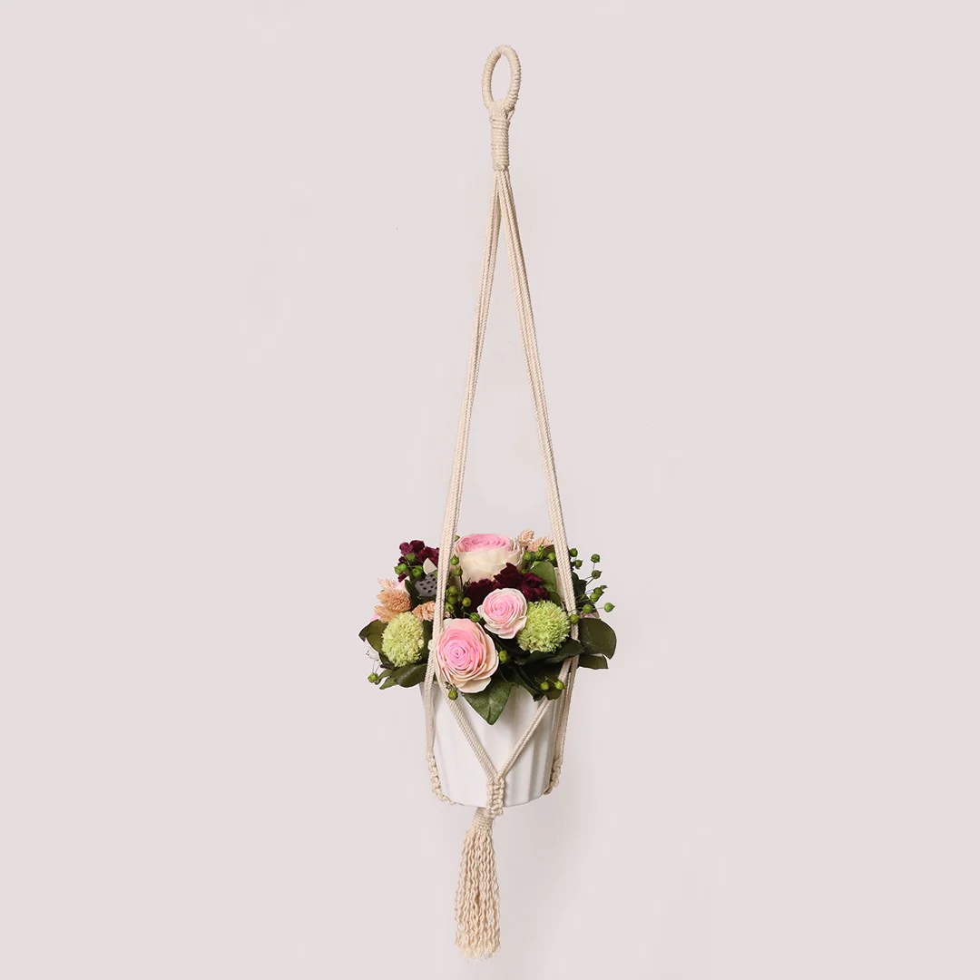 Rustic Blooms Hanging Pot Decor - Image 2