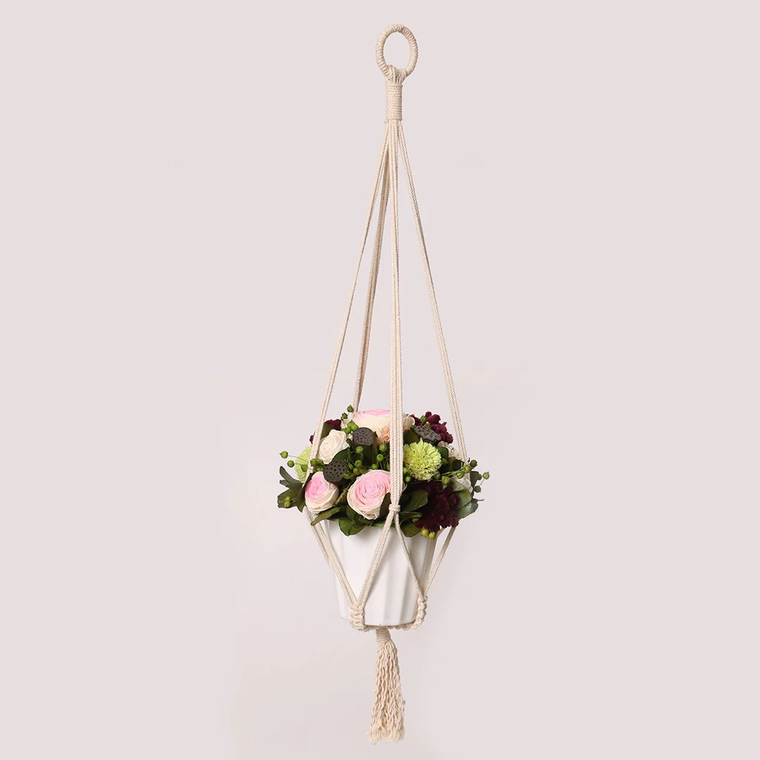 Rustic Blooms Hanging Pot Decor - Image 4