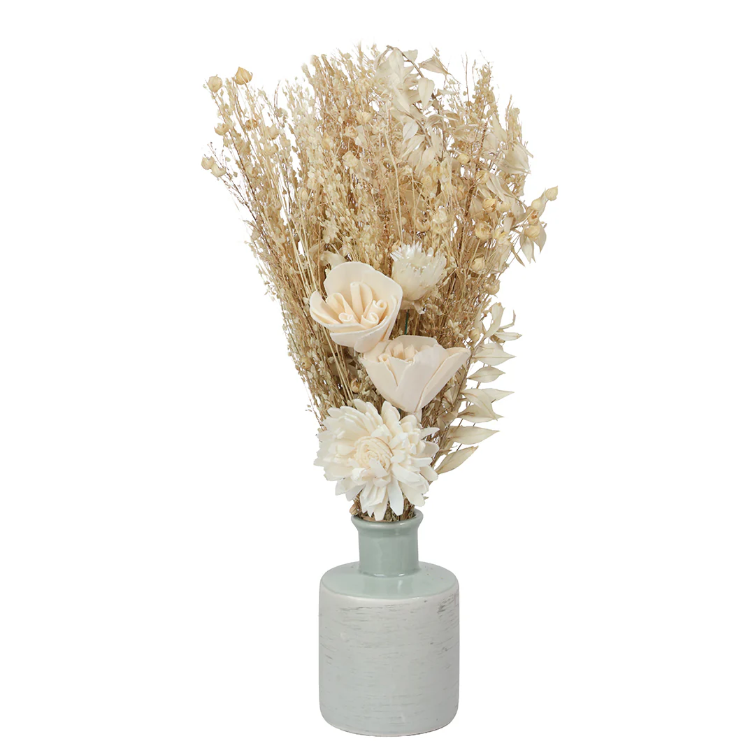 Seabreeze Glass Vase with Flowers - Image 3
