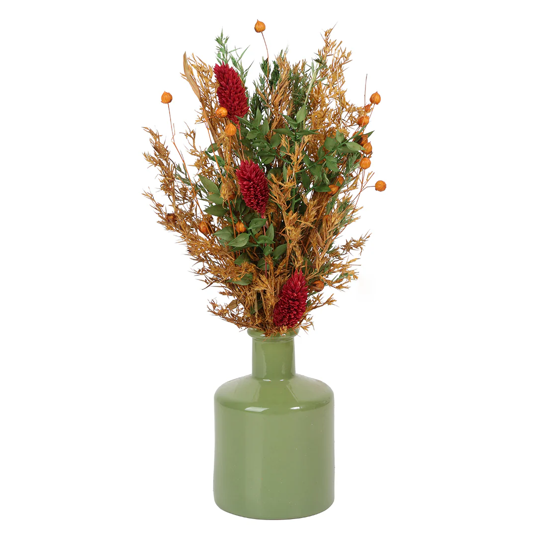Nature Glass Vase with Flowers - Image 4
