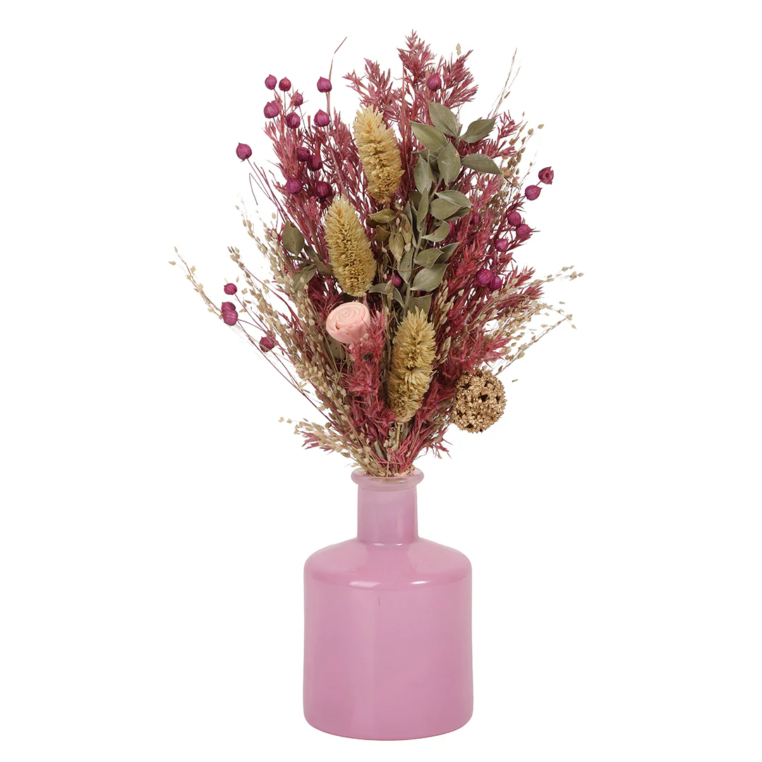 Petal Kiss Glass Vase with Flowers - Image 3