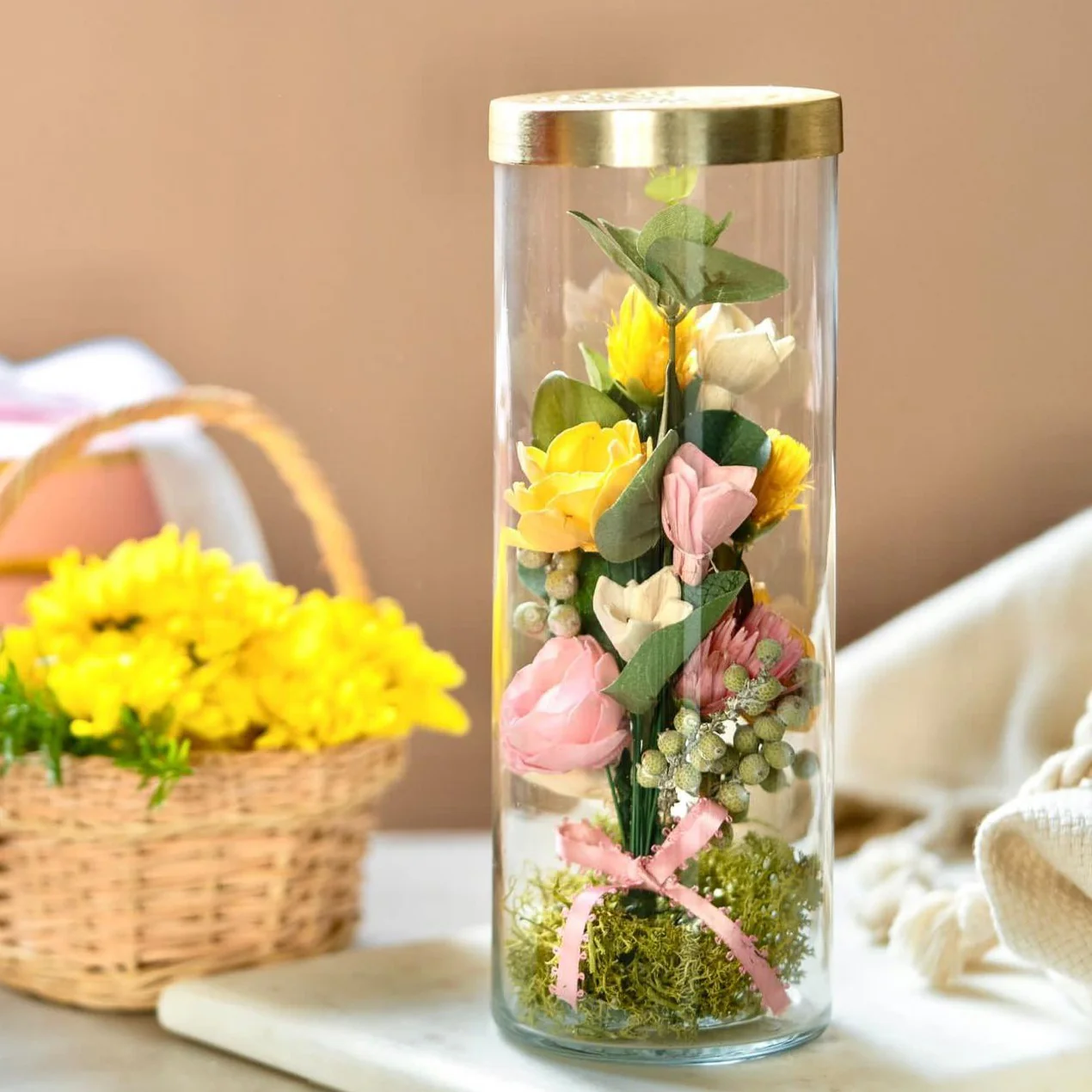 Glass Tube Floral Decor