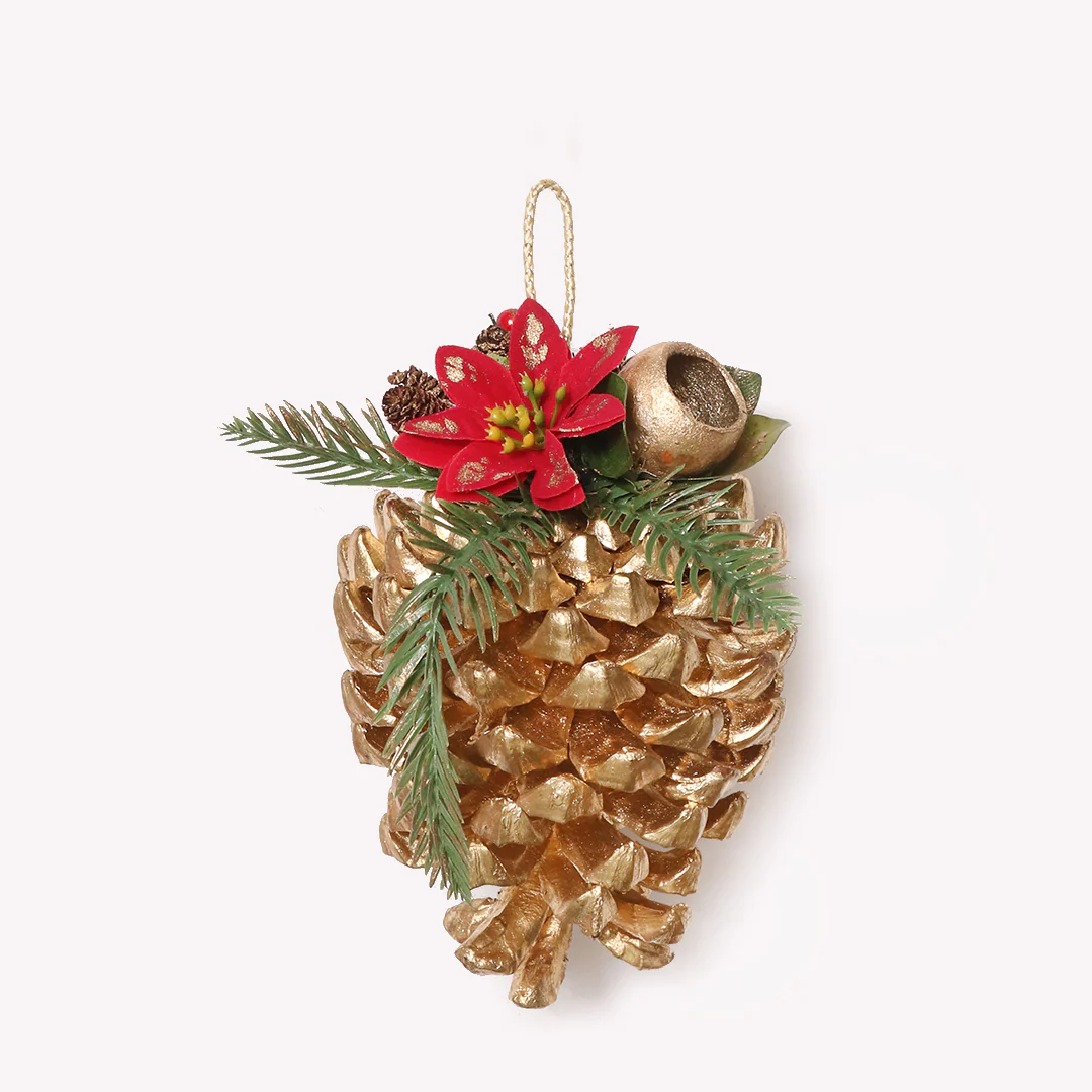 Golden Pine Cone X-mas Ornament - Image 3