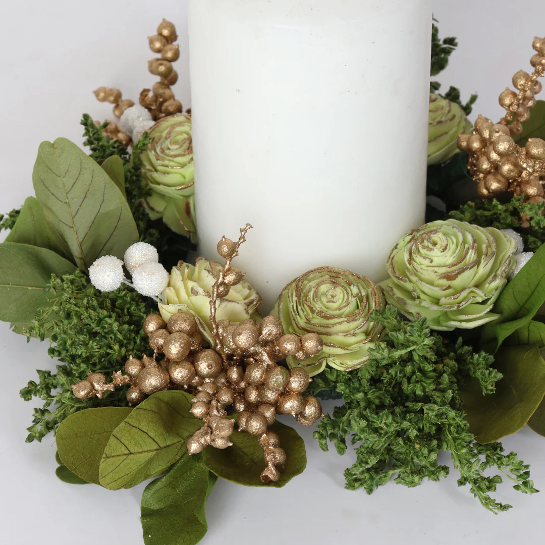Green Goodness Dried Flower Wreath - Image 4
