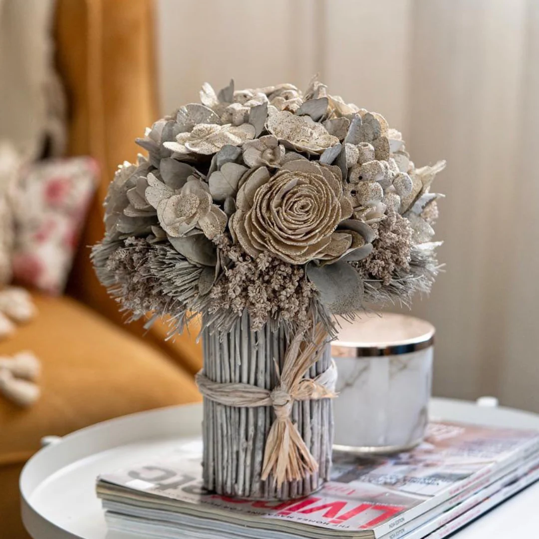 Jewel-toned Dried Flower Bouquet - Image 4