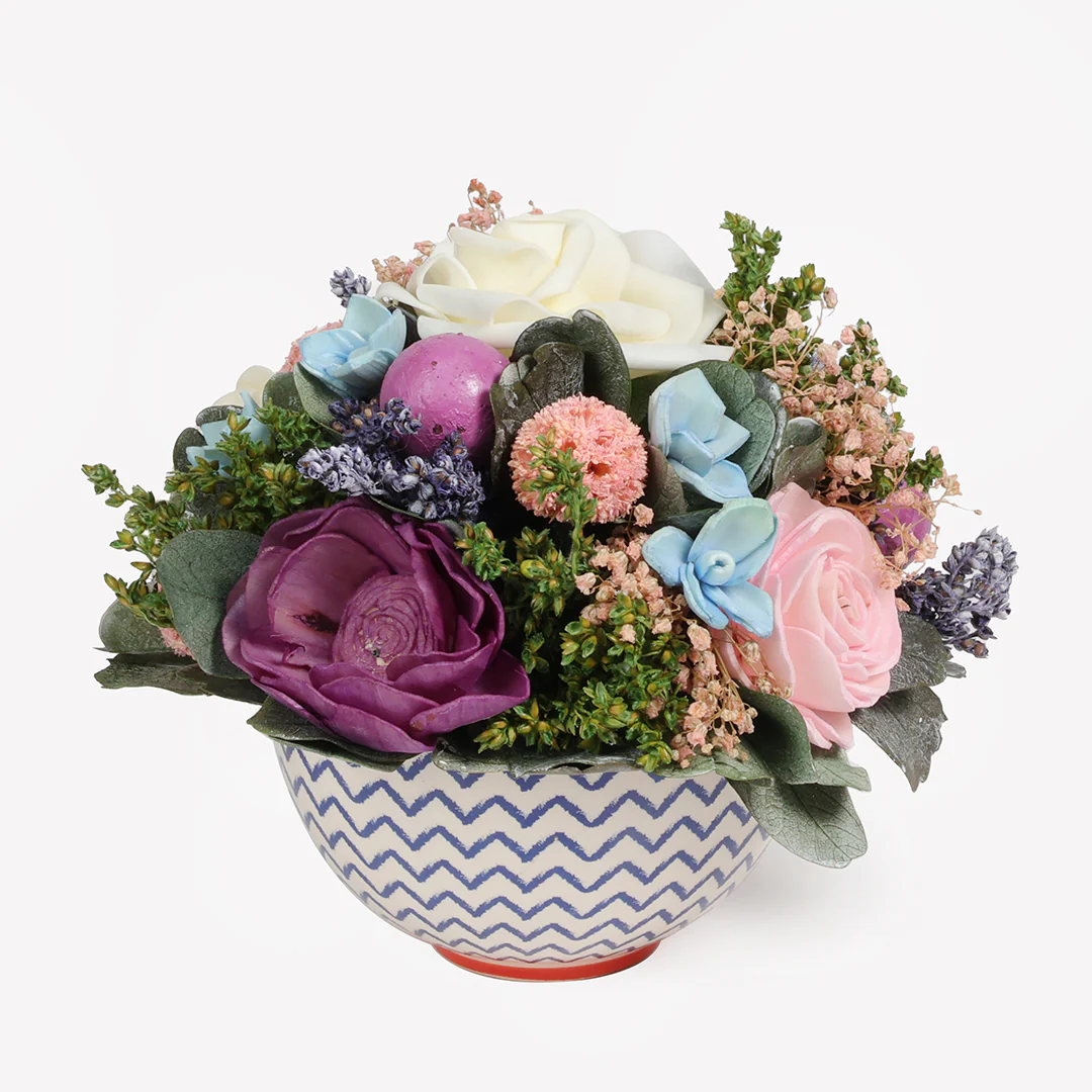 Lavender Bowl Dried Flower Arrangement - Image 2