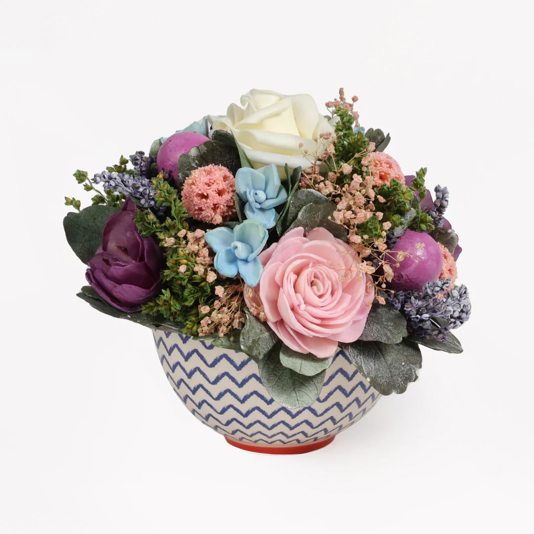 Lavender Bowl Dried Flower Arrangement - Image 5