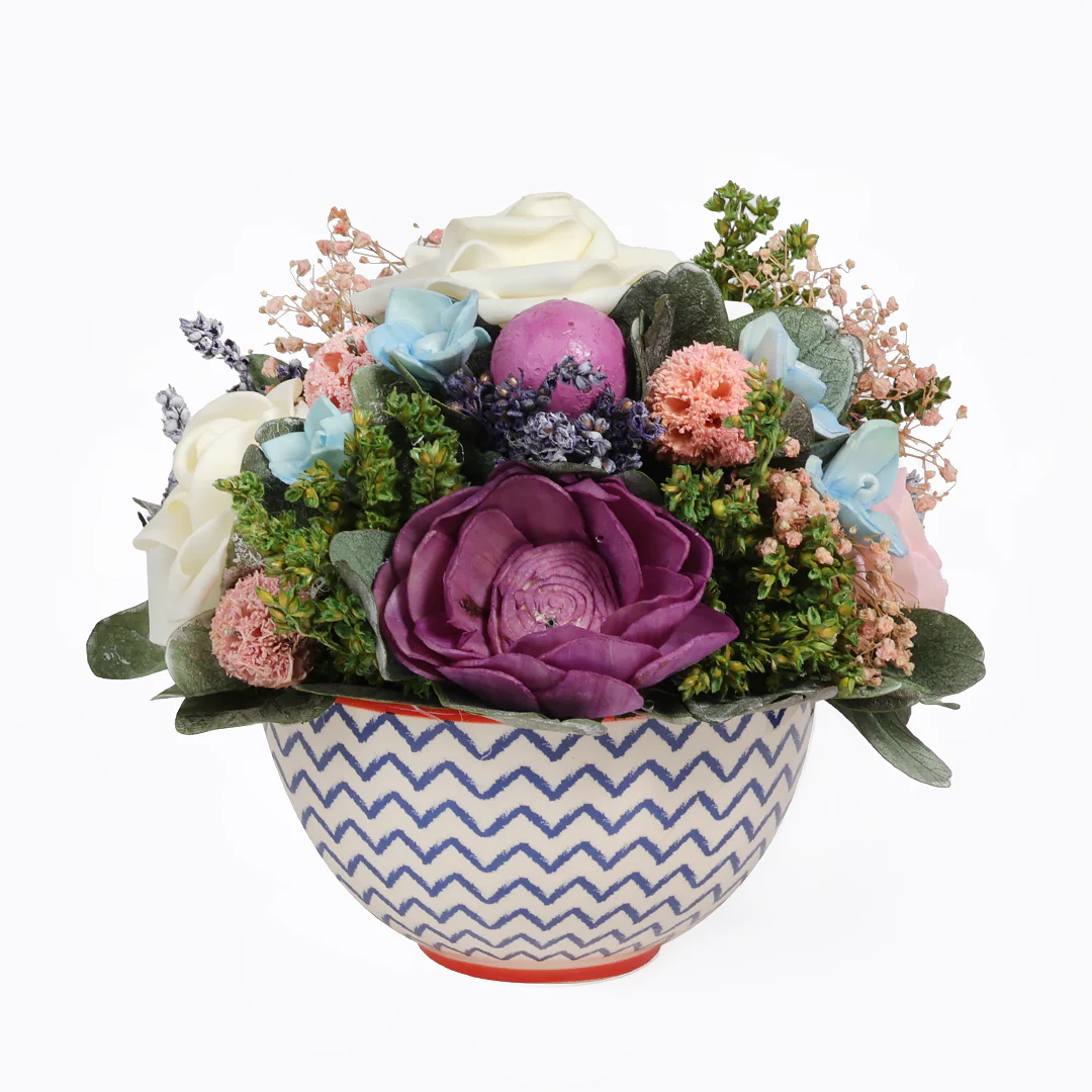 Lavender Bowl Dried Flower Arrangement - Image 6