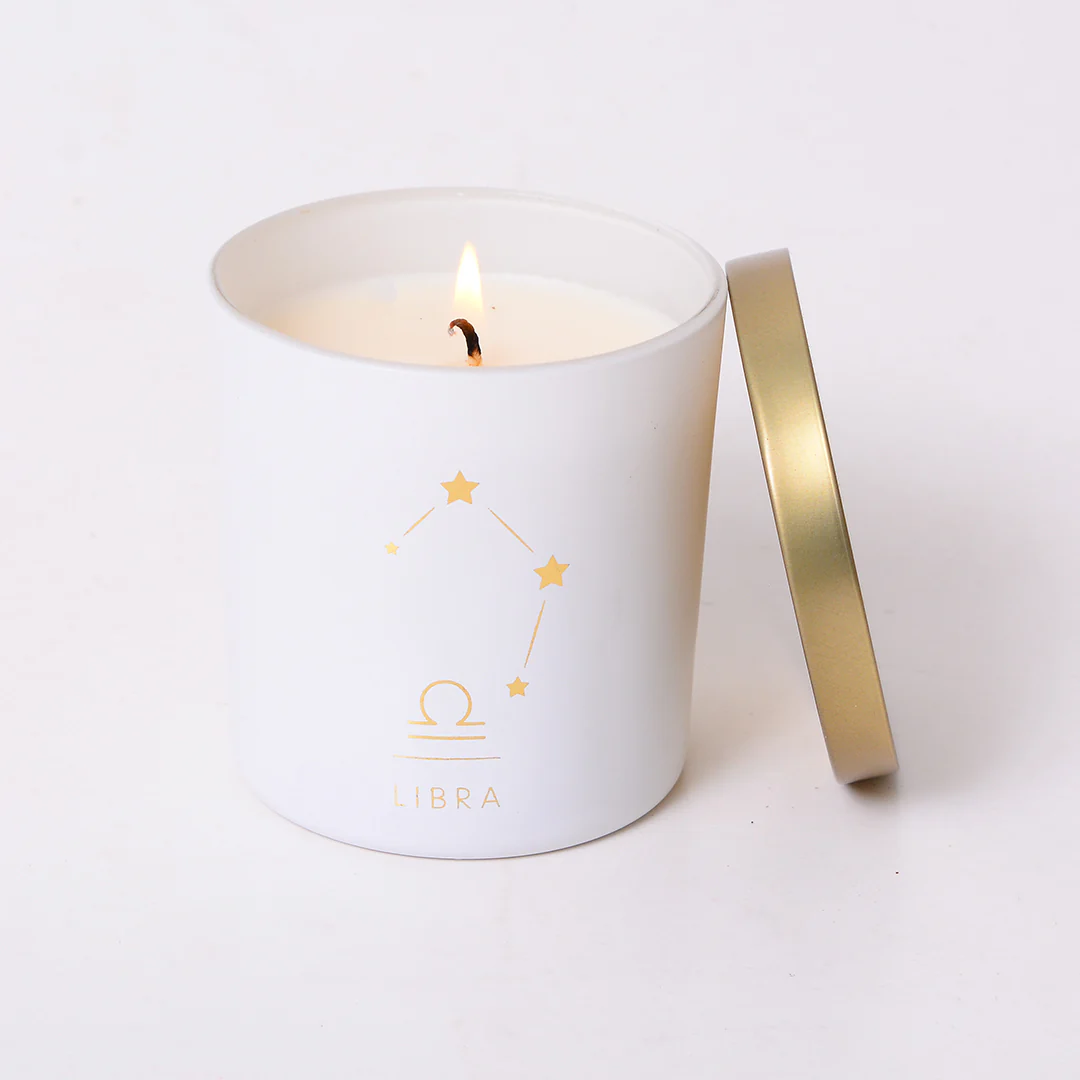 Libra Zodiac Scented Jar Candle - Image 3