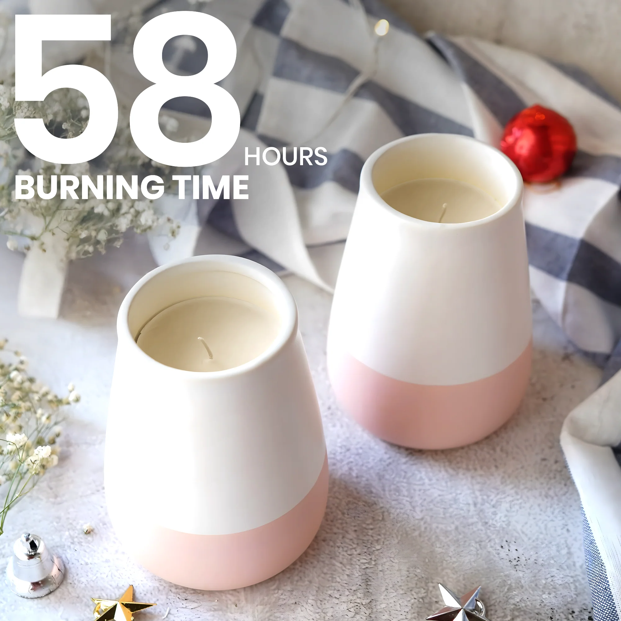 Peony Rose Scented Ceramic Jar Candle - Image 3