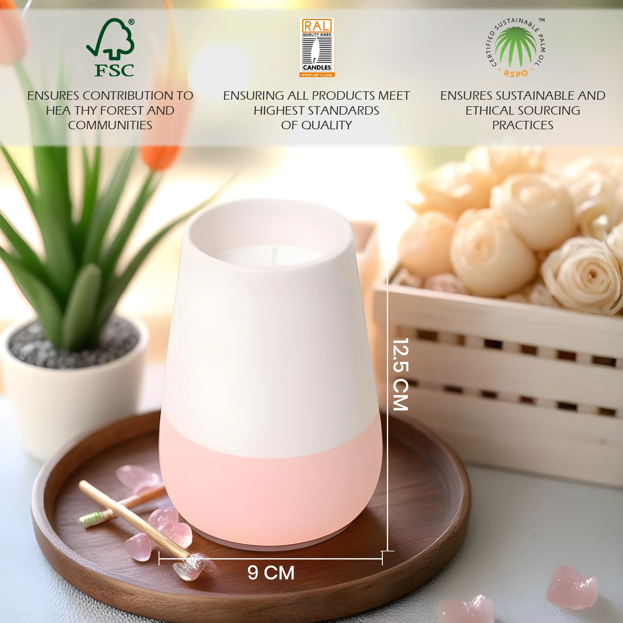 Peony Rose Scented Ceramic Jar Candle - Image 4