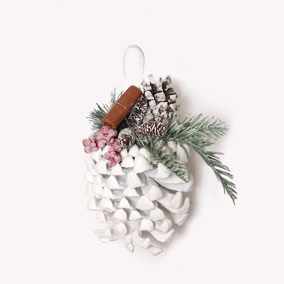 White Pine Cone Ornament - Image 2