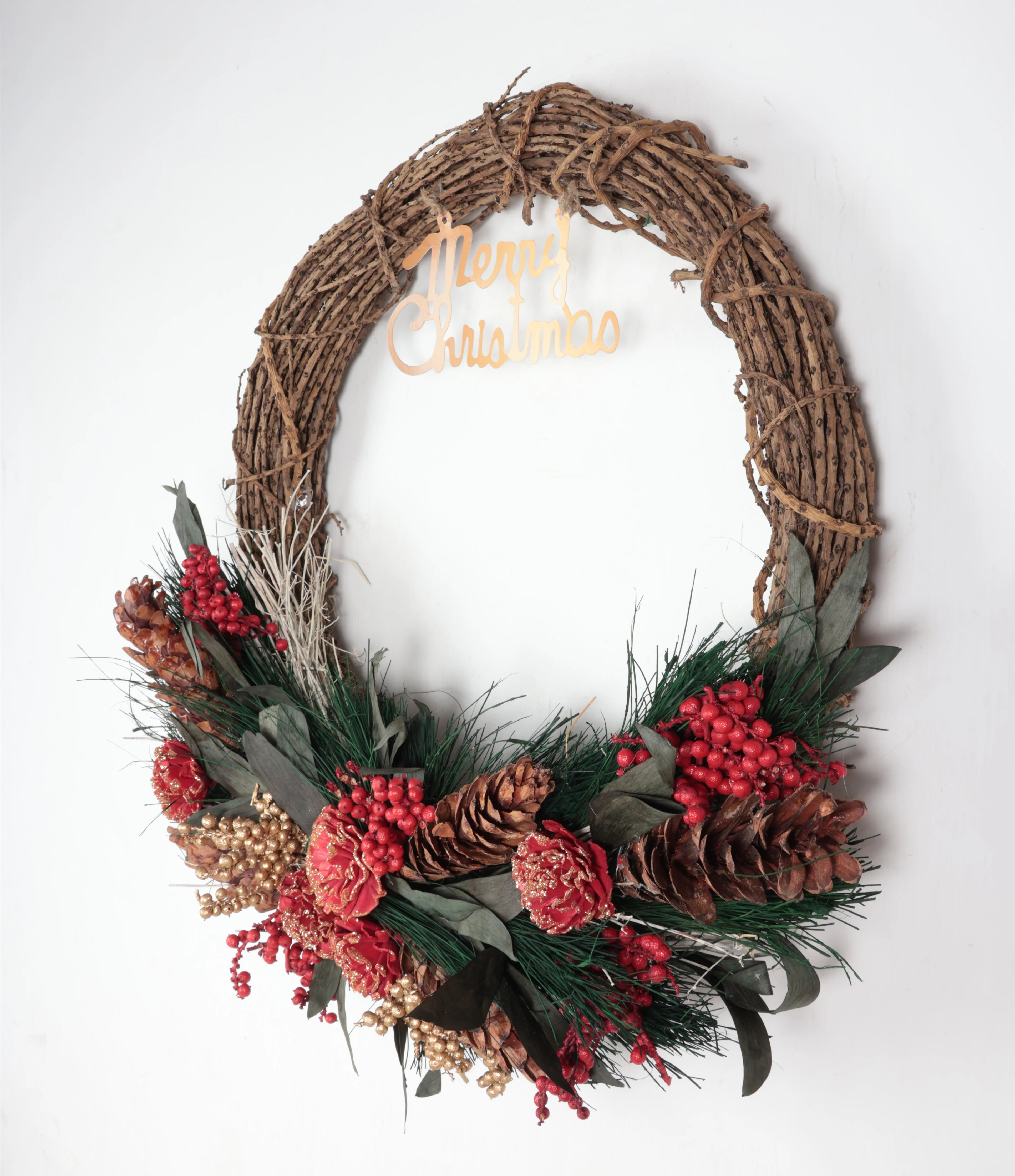 Pine Cone Lit Christmas Wreath - Image 4