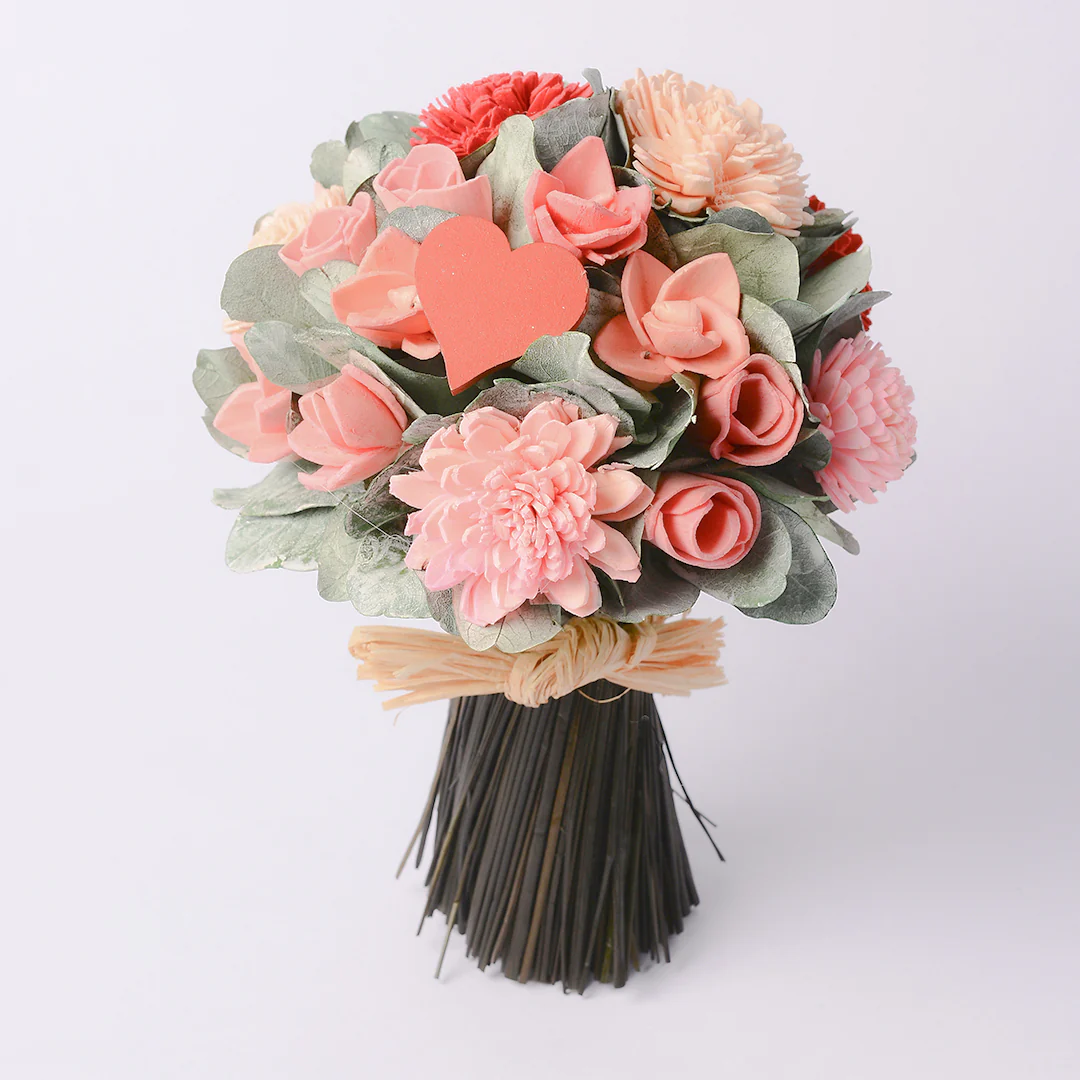 Pink Elegance Dried Flower Bouquet - Image 4