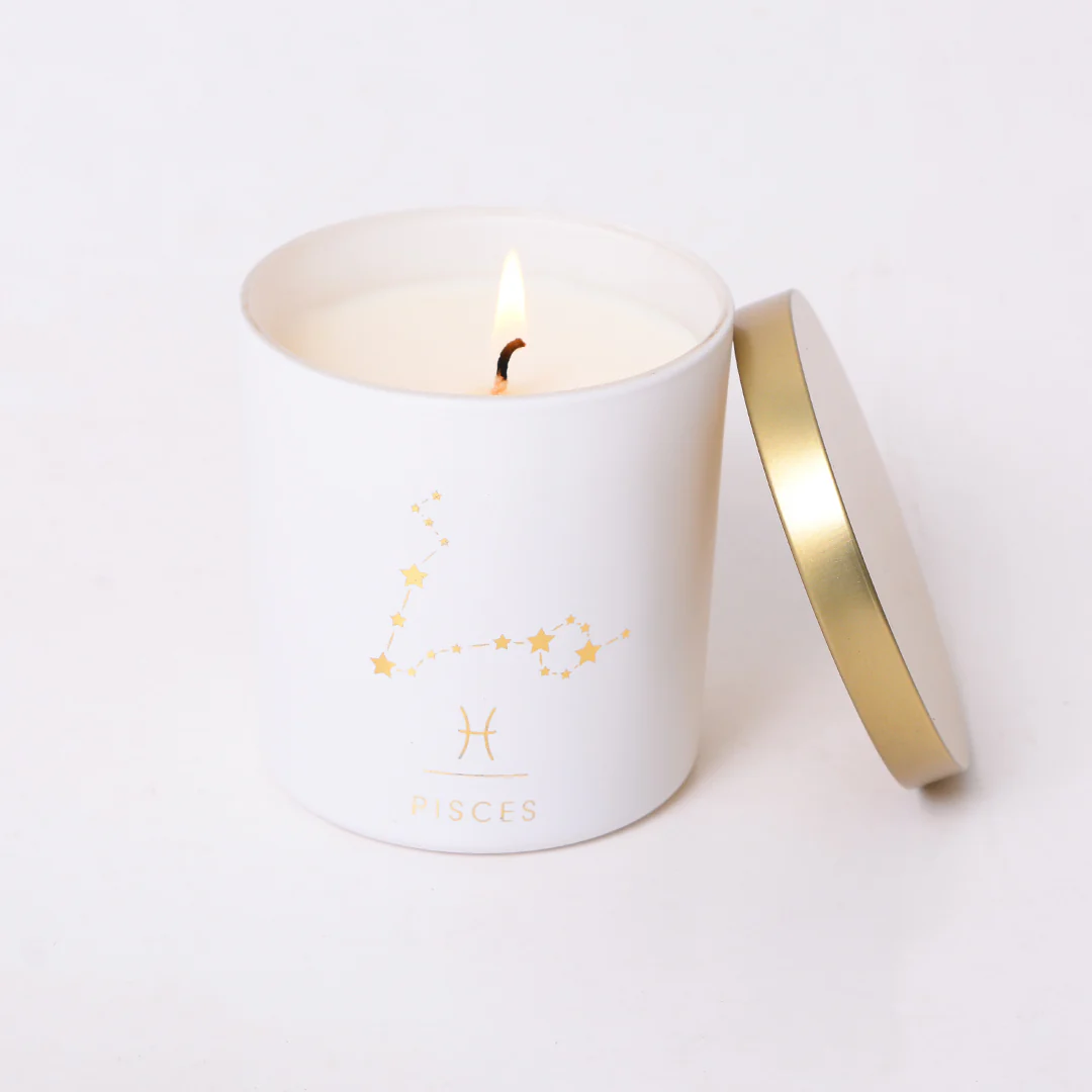 Pisces Zodiac Scented Jar Candle - Image 3