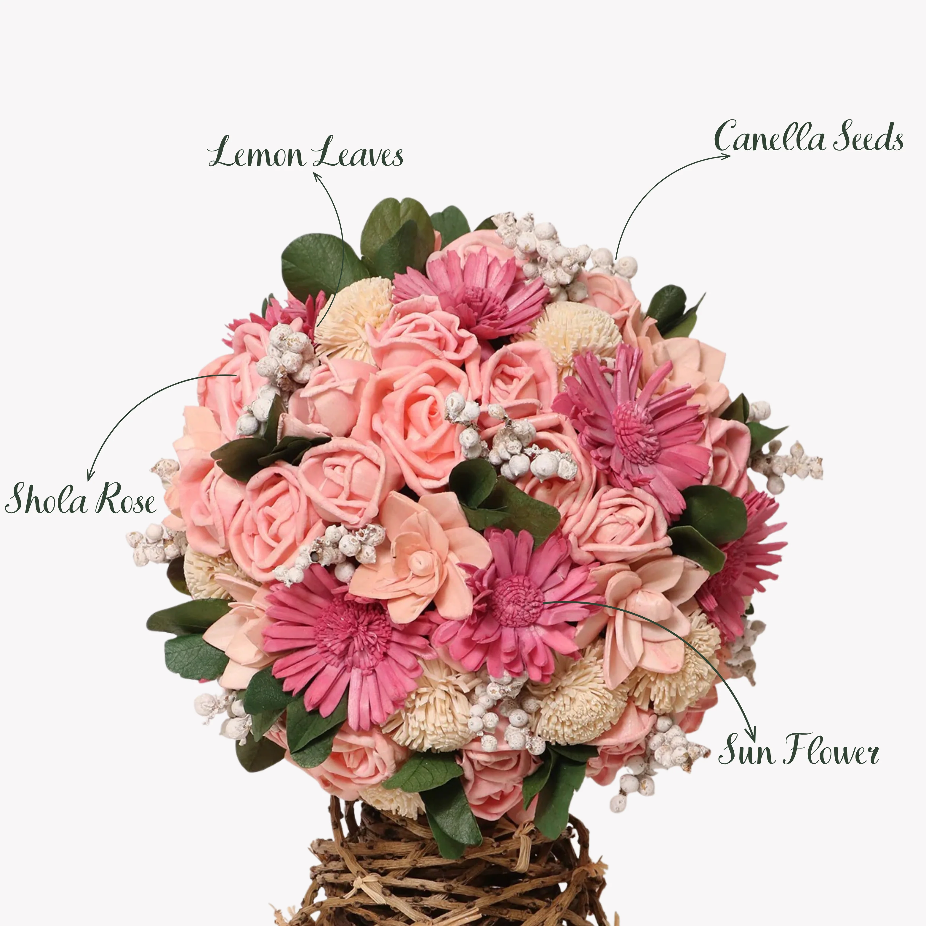 Pretty in Pink Dried Flower Bouquet - Image 4