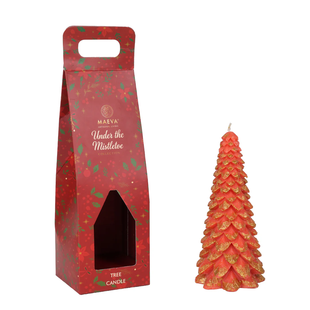 Red Christmas Tree Candle - Image 3