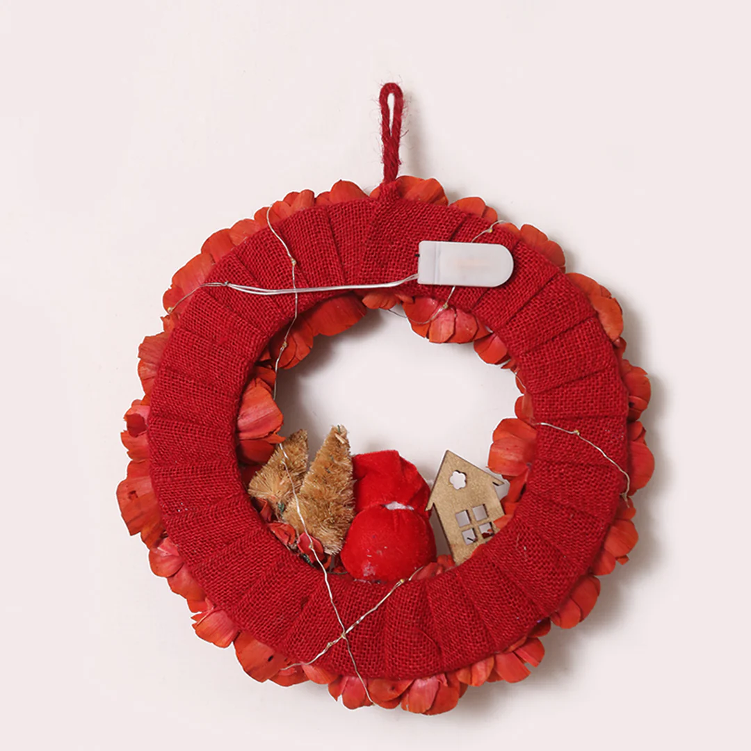 Red Rose Lit Christmas Wreath - Image 5