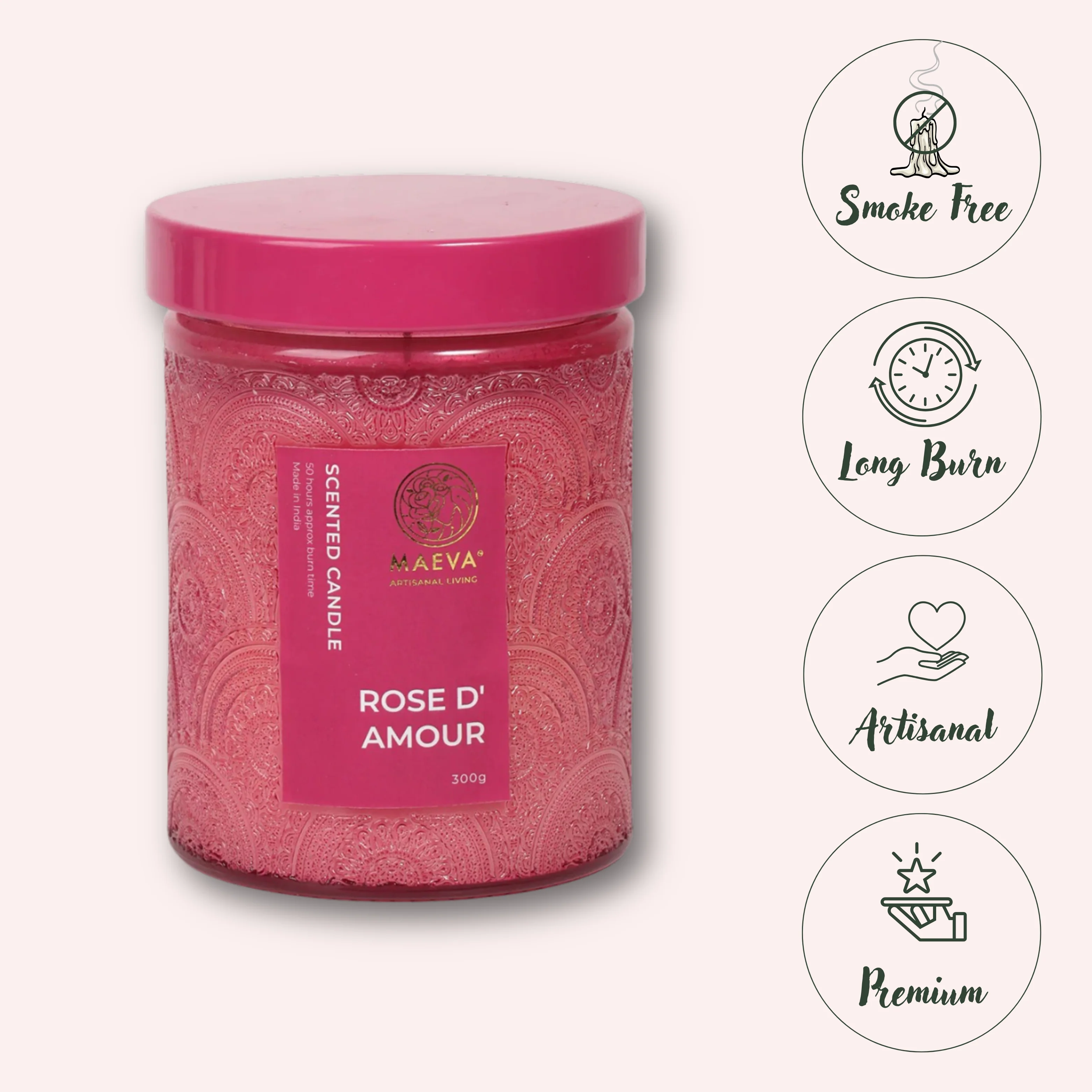 Rose d'Amour Scented Candle - Image 3