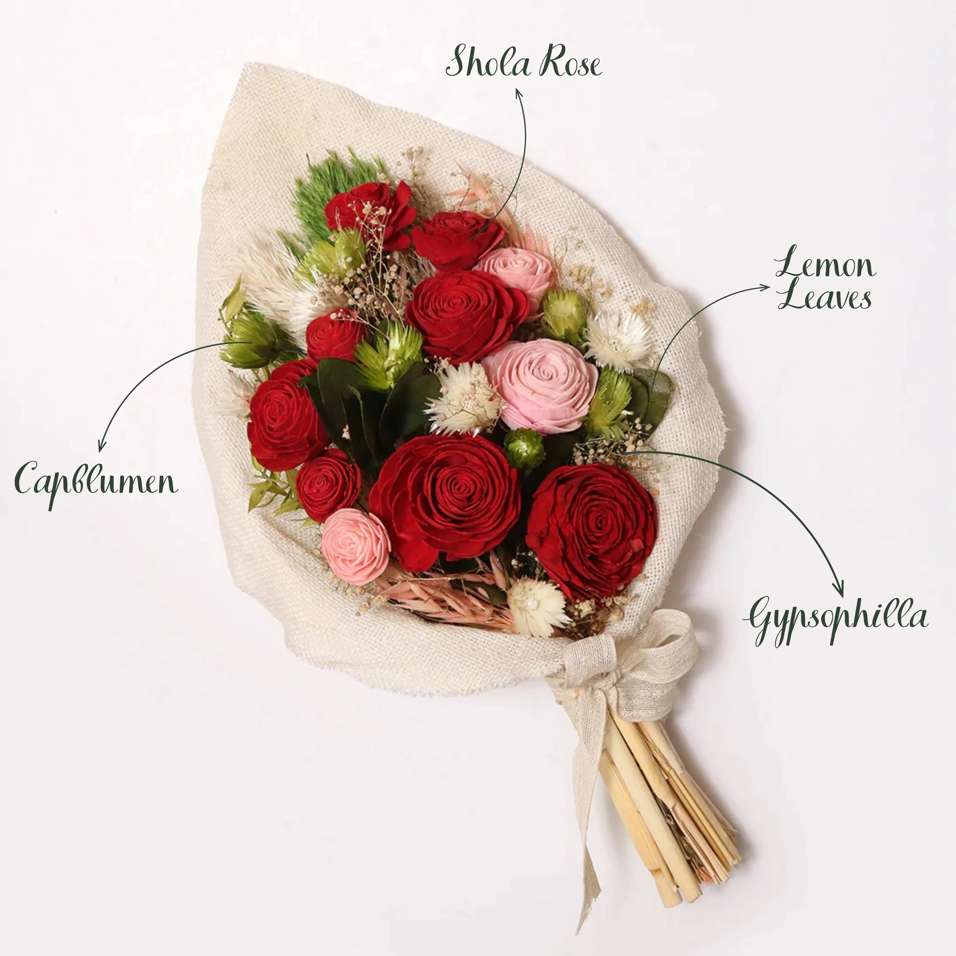 Rose Rogue Dried Flower Bouquet - Image 3