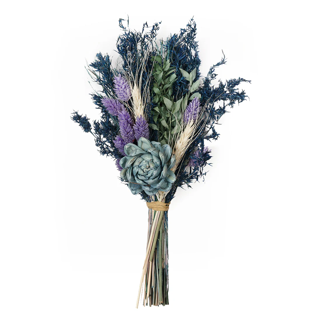 Blue Horizon Round Vase with Flowers - Image 4