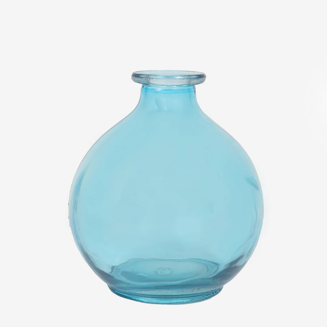 Blue Horizon Round Vase with Flowers - Image 6
