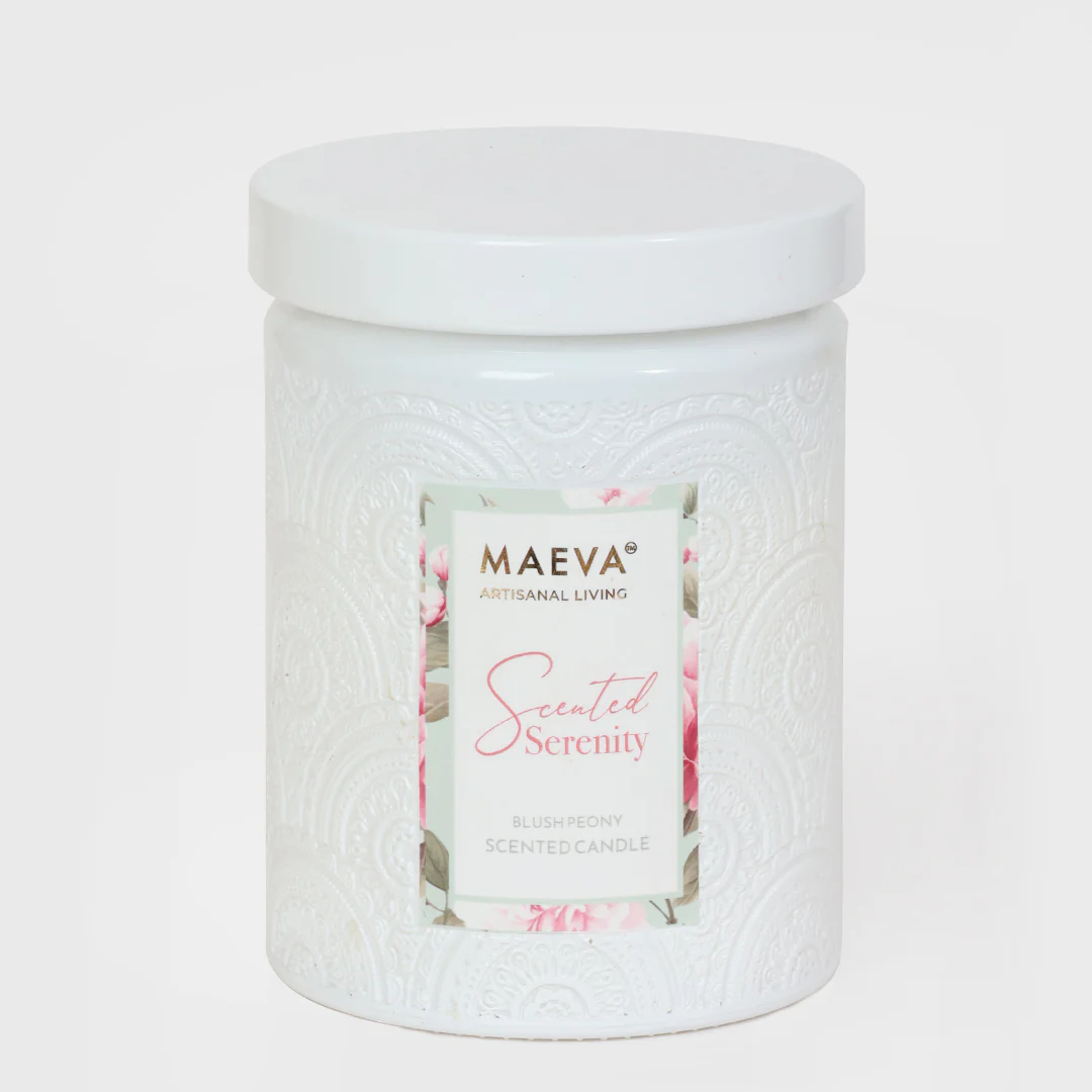 Scented Serenity Embossed Glass Jar Candle - Image 3